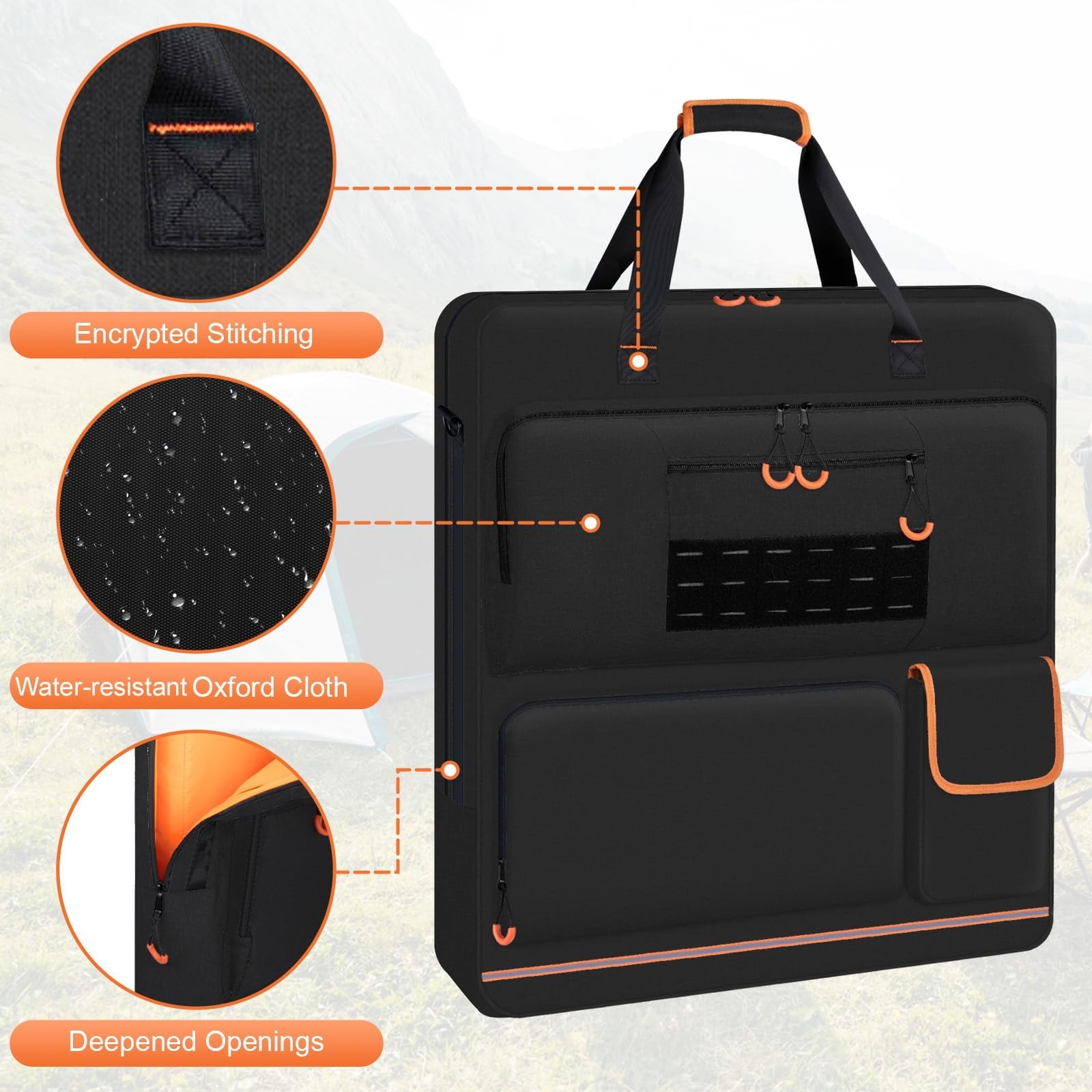 Solar Panel Carrying Case with Zipper, Deep Opening & Multi-Accessory Space – Fi