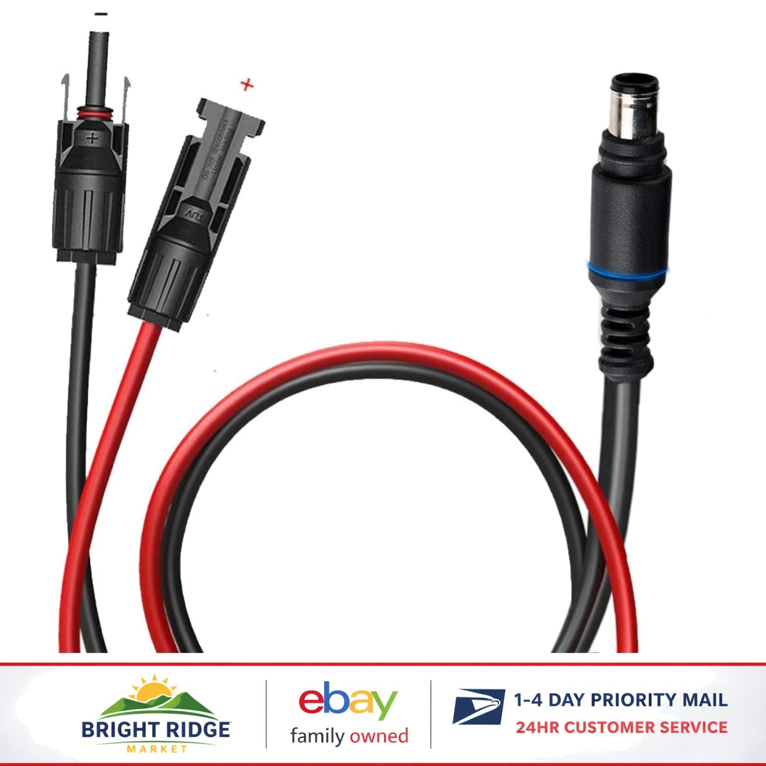 MC4 to 8mm Adapter Cable for Solar Generators, Easy Plug and Play Connection
