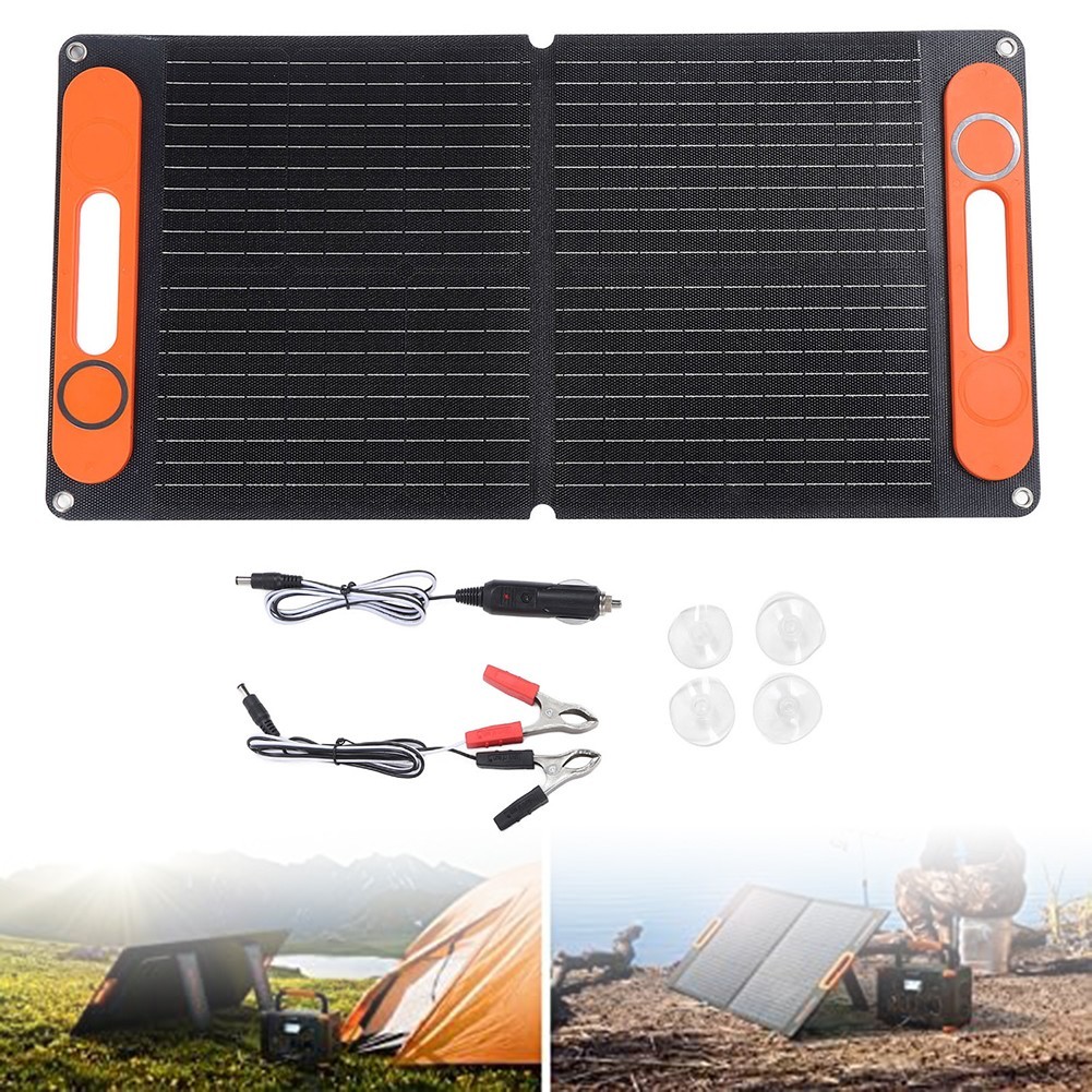 80W Portable Solar Panel Kit Foldable 12 Volt USB Battery Charging Set