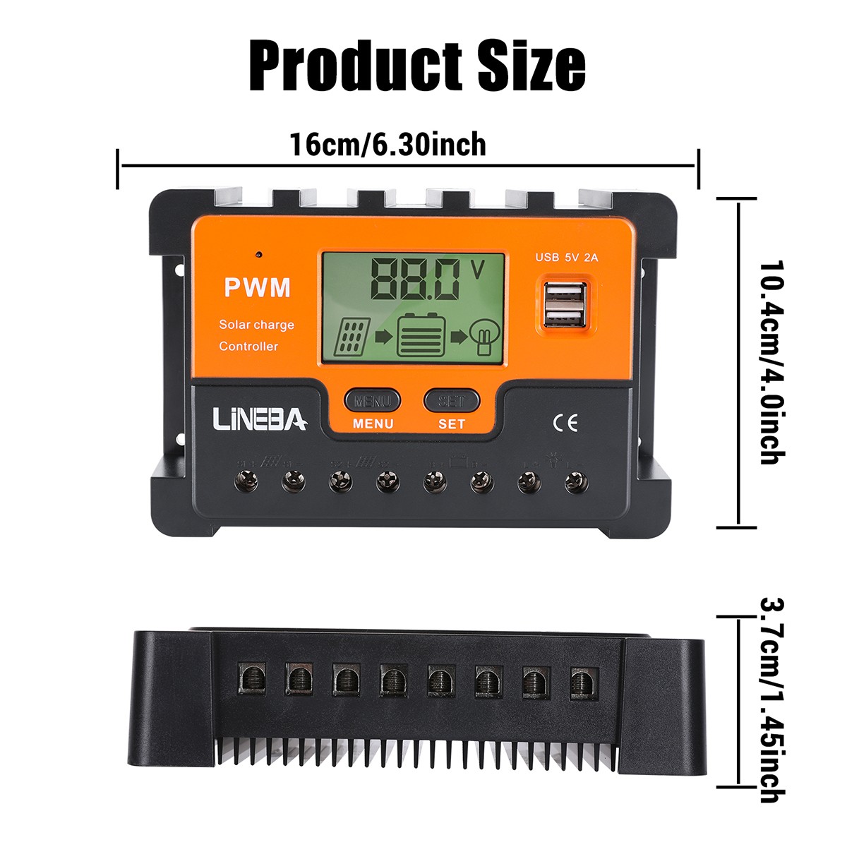 PWM 100A Solar Charge Controller PV Regulator For Gel Sealed Flooded Li Battery