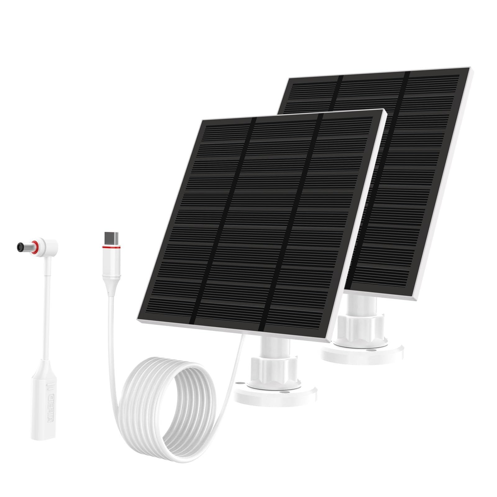 5W 5V Solar Panel Charger for Outdoor Wireless Cameras, USB-C, Waterproof IP65,