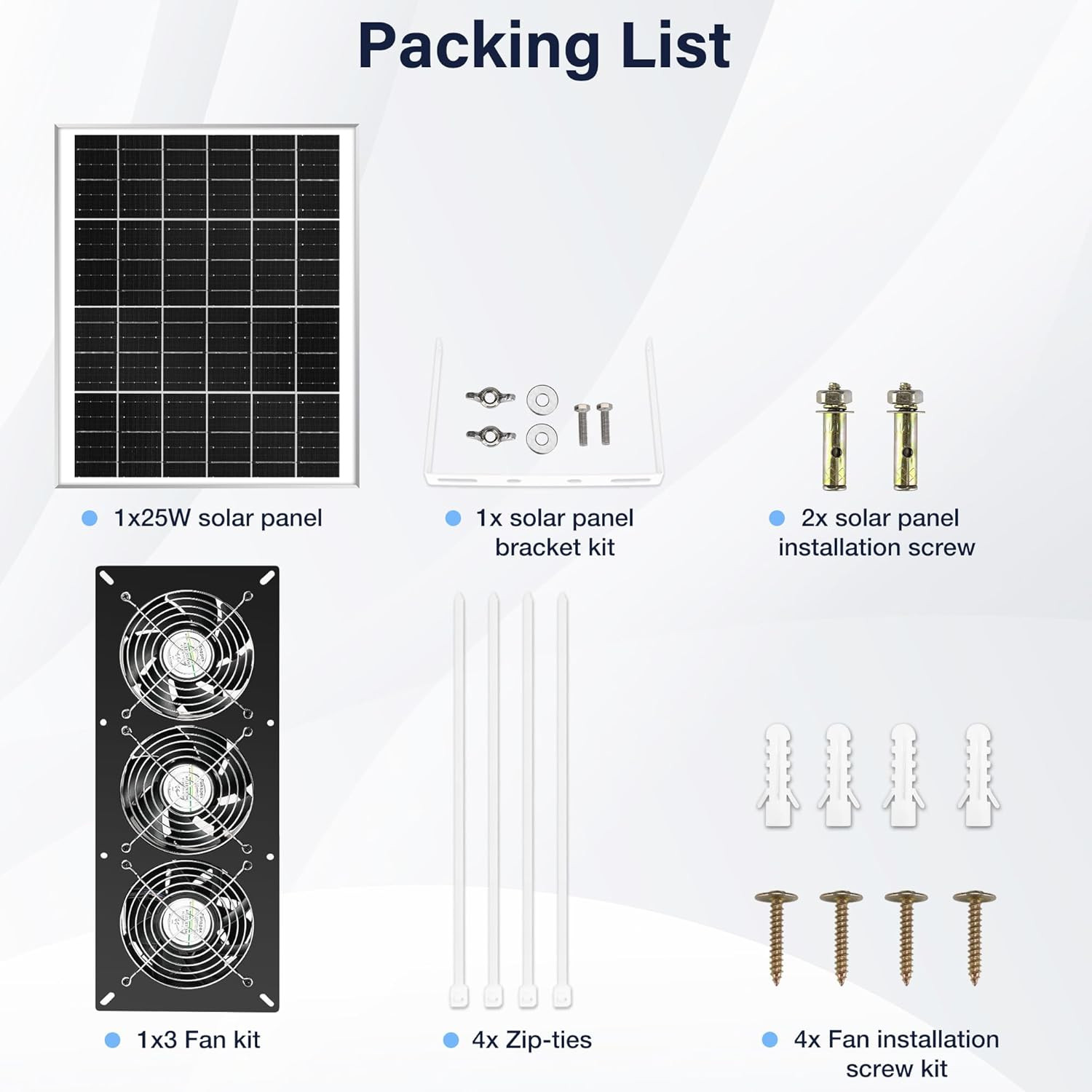 Fanspex Solar 3 Fan Kit, Waterproofed Solar Powered Fans for Outdoor Chicken Coo
