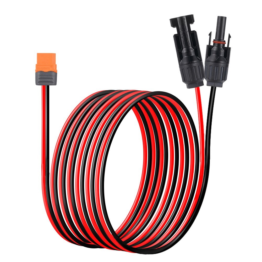 6ft/2m Solar Panel Extension Charging Cable XT60i Female to Solar Connector Wire