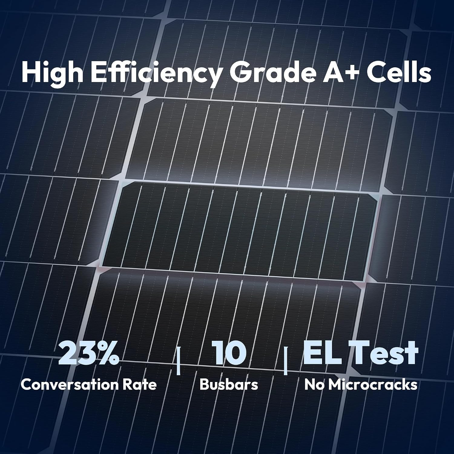 100 Watt Solar Panels, 10BB Monocrystalline 12V 100W Solar Panel, 23% High Effic
