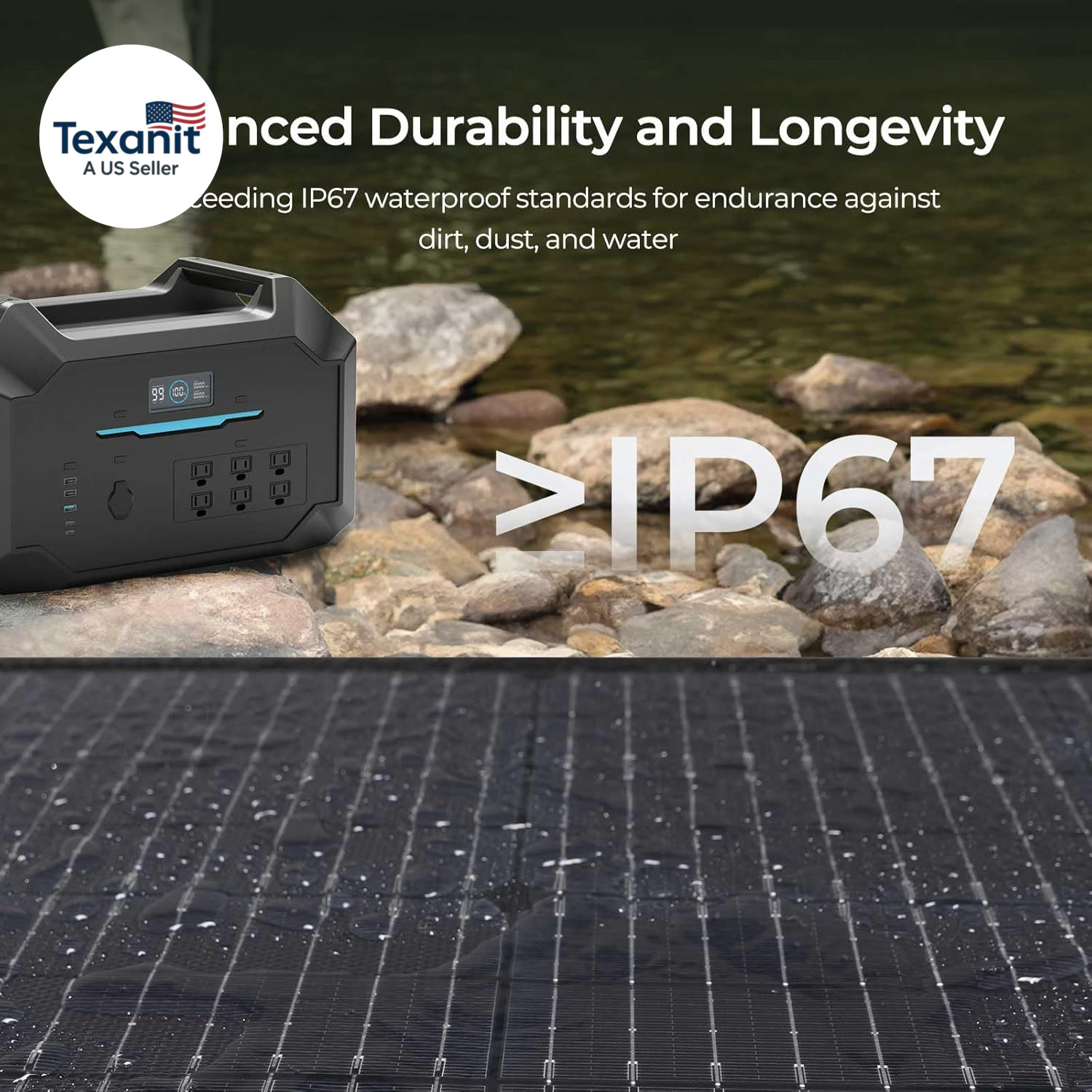 400W Portable Solar Panel Suitcase, 23% High Efficiency Foldable Solar Charger f