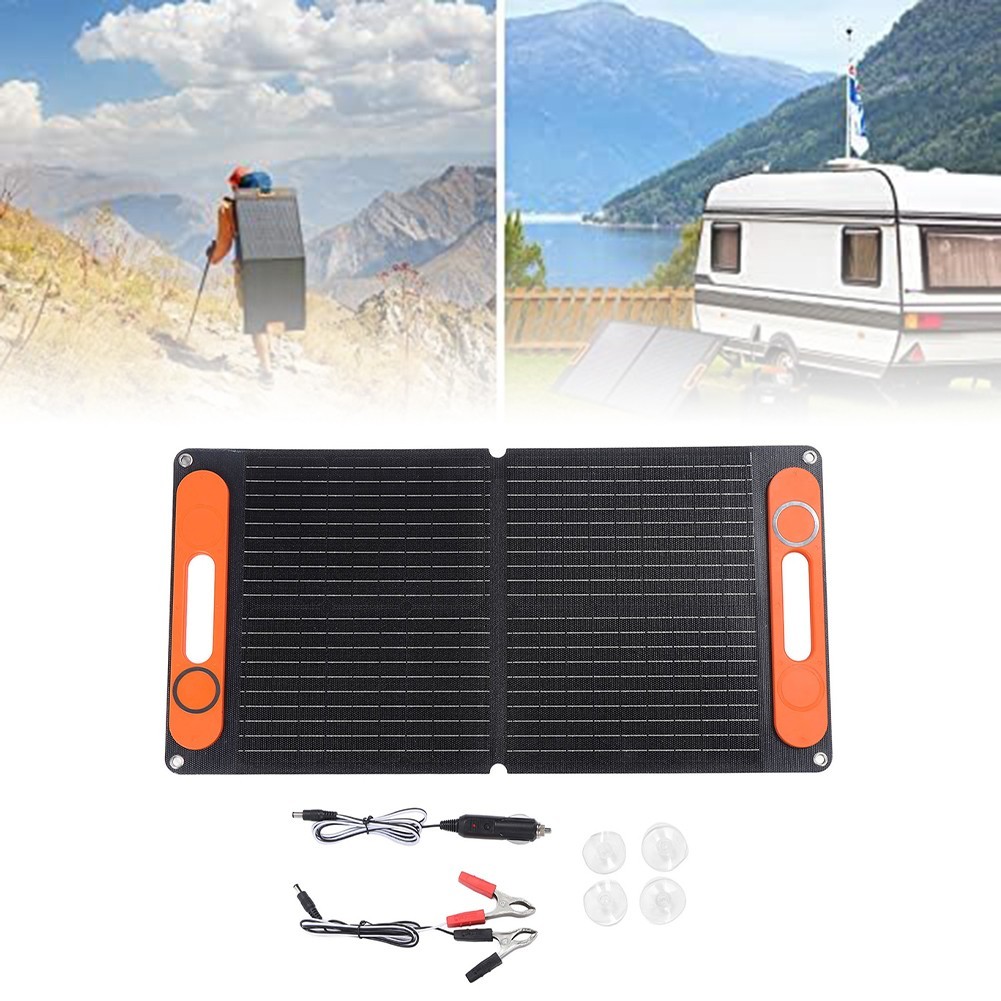 80W Portable Solar Panel Kit Foldable 12 Volt USB Battery Charging Set