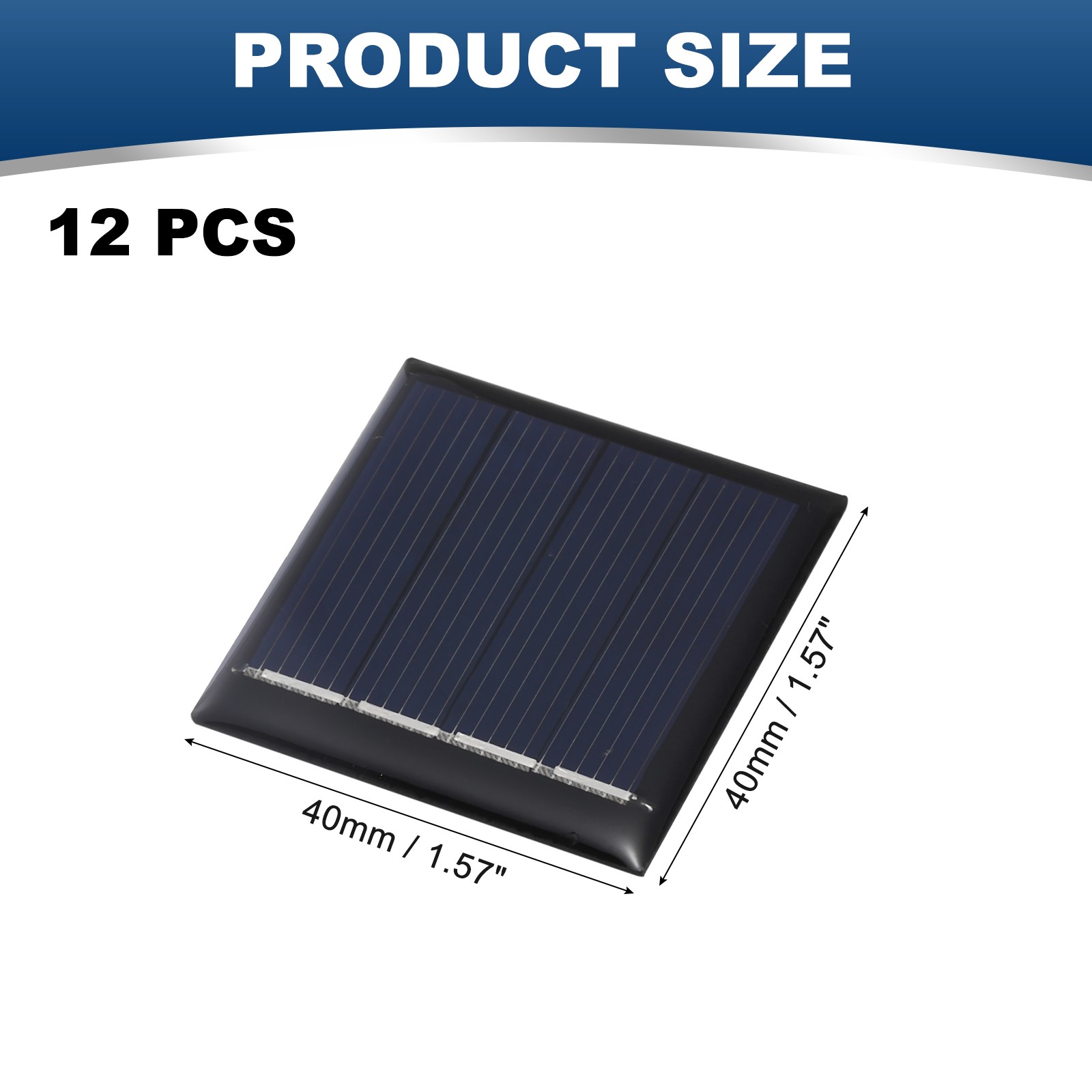 12Pcs 2V 0.08W 40mA Mini Solar Panels, Solar Photovoltaic Power Cells