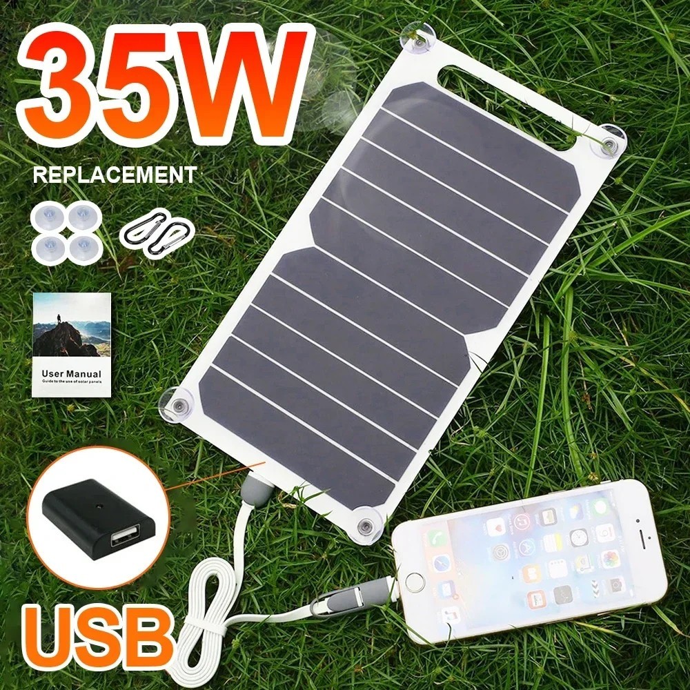 5V Flexible Solar USB Charger Photovoltaic Power Soft Panel Emergency Outdoor T