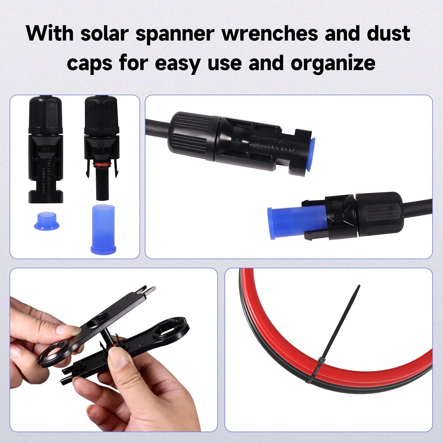 Fit for Solar Panel 20FT 10 AWG Extension Cable with Connectors