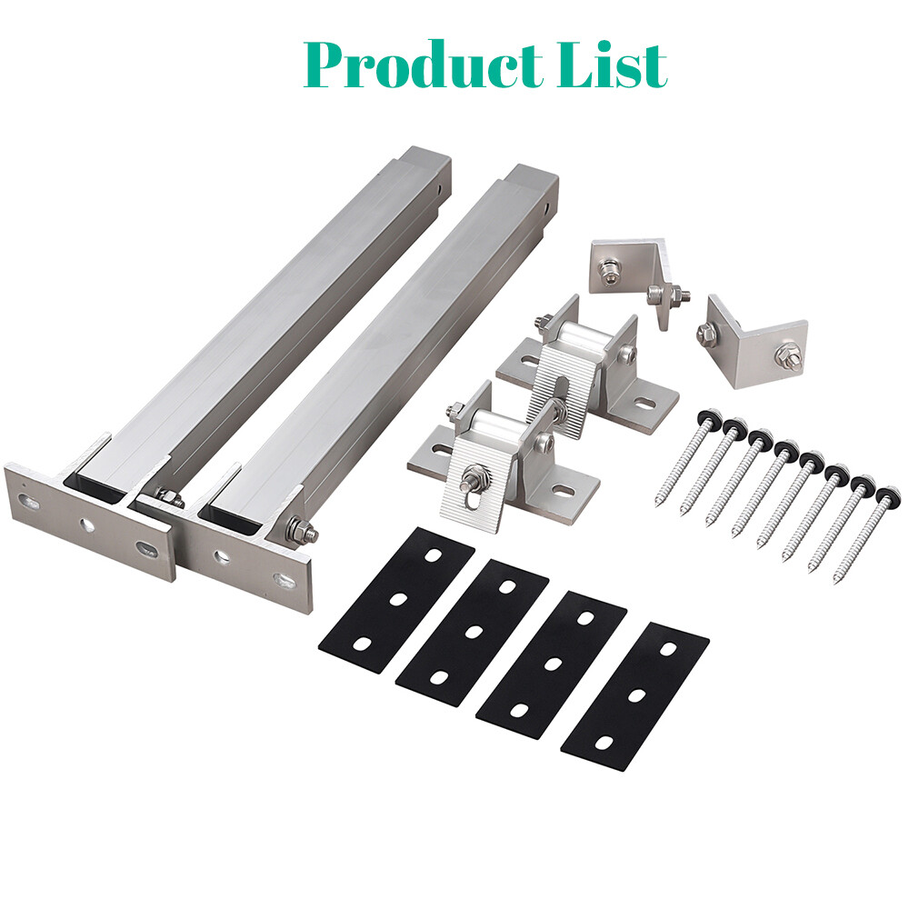 2/4 Pack Adjustable Solar Panel Tilt Mounting Rack Bracket for RV Boat Roof Yard