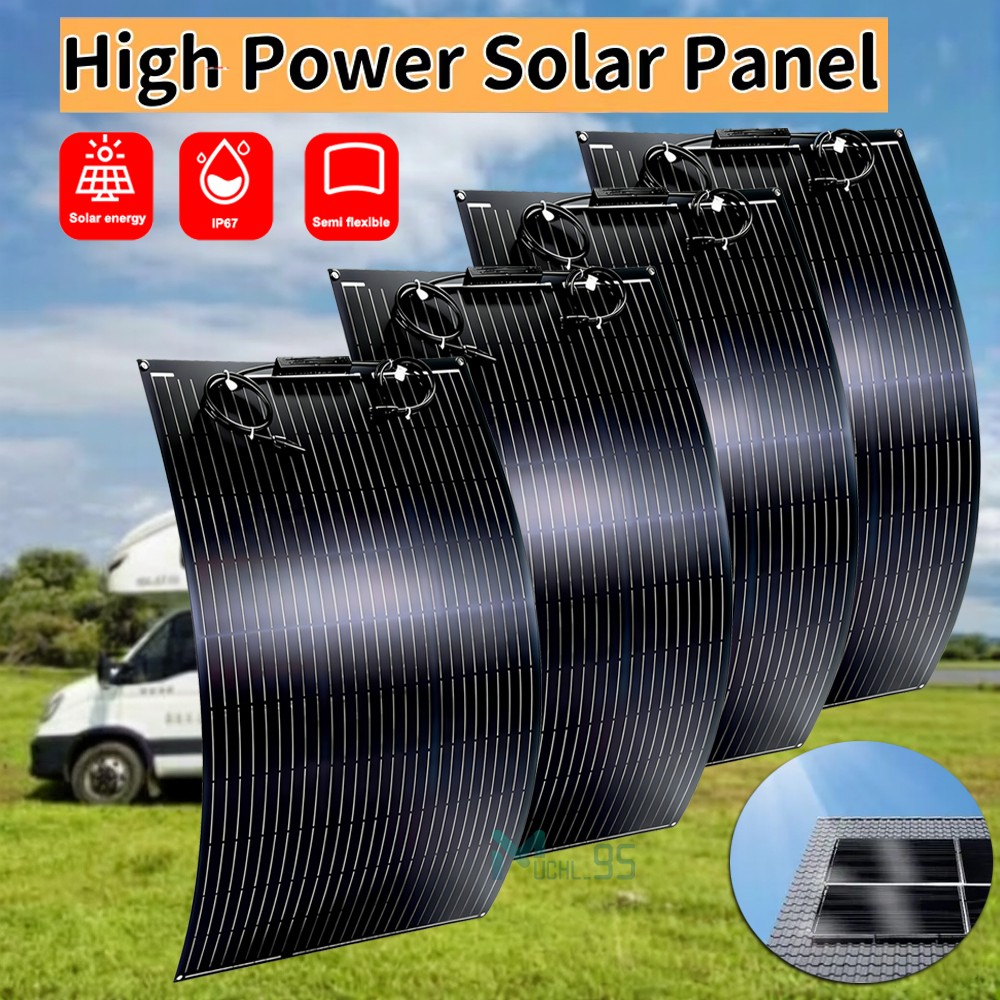 400W Bendable Flexible Solar Panel Mono Home RV Rooftop Camping Off-Grid Power