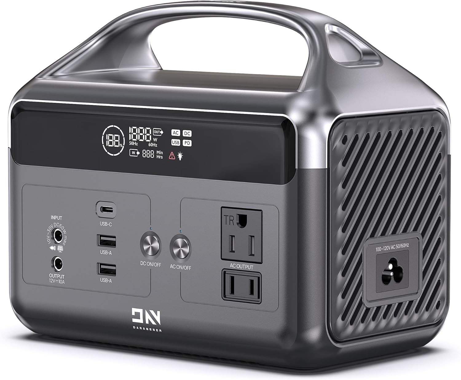 Portable Power Station LiFePO4 192Wh Solar Generator with 300W AC Outlets USB-C