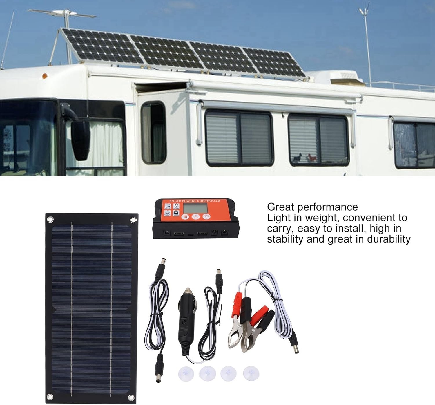 600W Solar Panel Charger Monocrystalline 100A Charge Controller Solar Panel Kit