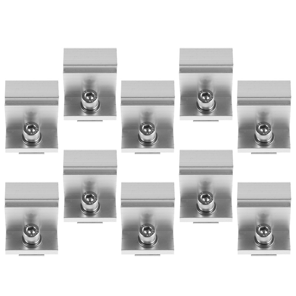 10pcs Solar Panel Edge Clamp – Adjustable 35/40/45/50/55mm Aluminum End Clamp –