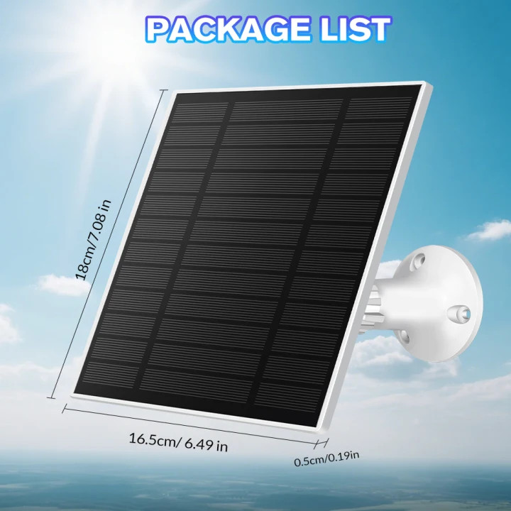 10W Solar Panel Charger for with Micro USB & Type-C DC Port for Security Cameras