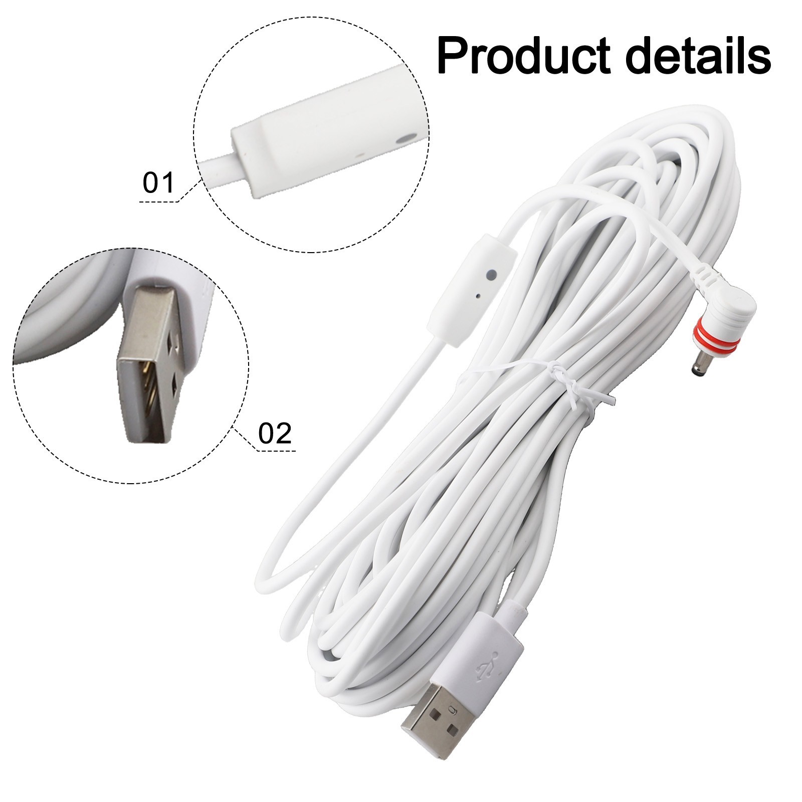 Efficient Charging Power Cable with Adapter for Ring Spotlight Cam Plus