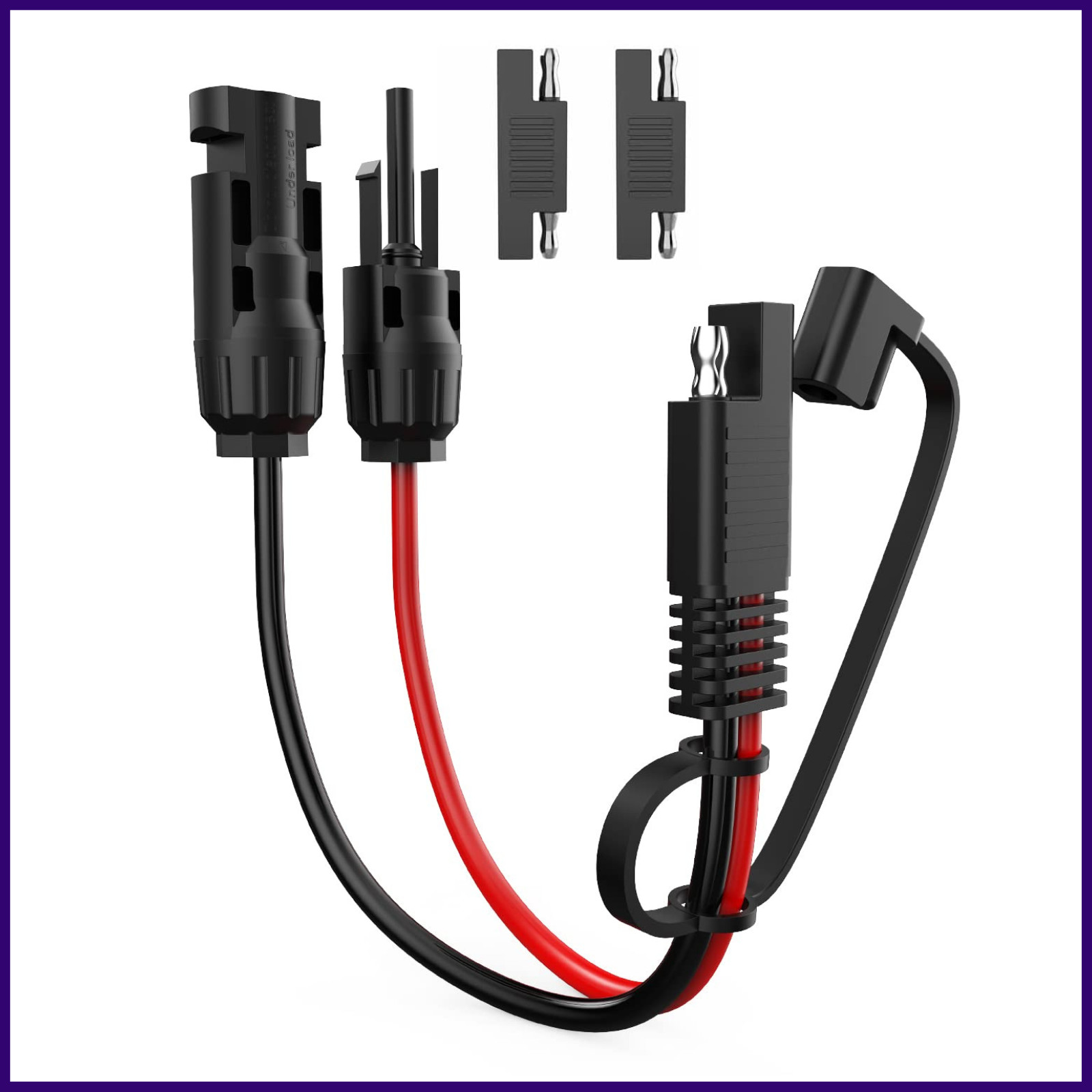 10AWG Solar Extension Cable 30cm with 2 SAE Polarity Reverse Adapters