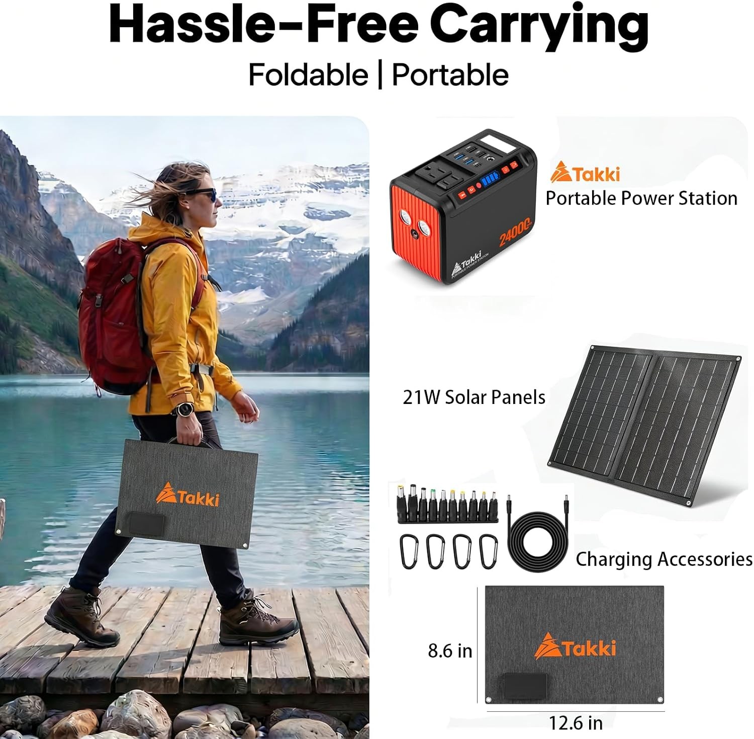 Solar Generator 120W Peak Portable Power Station W/ 21W Solar Panel 88.8Wh