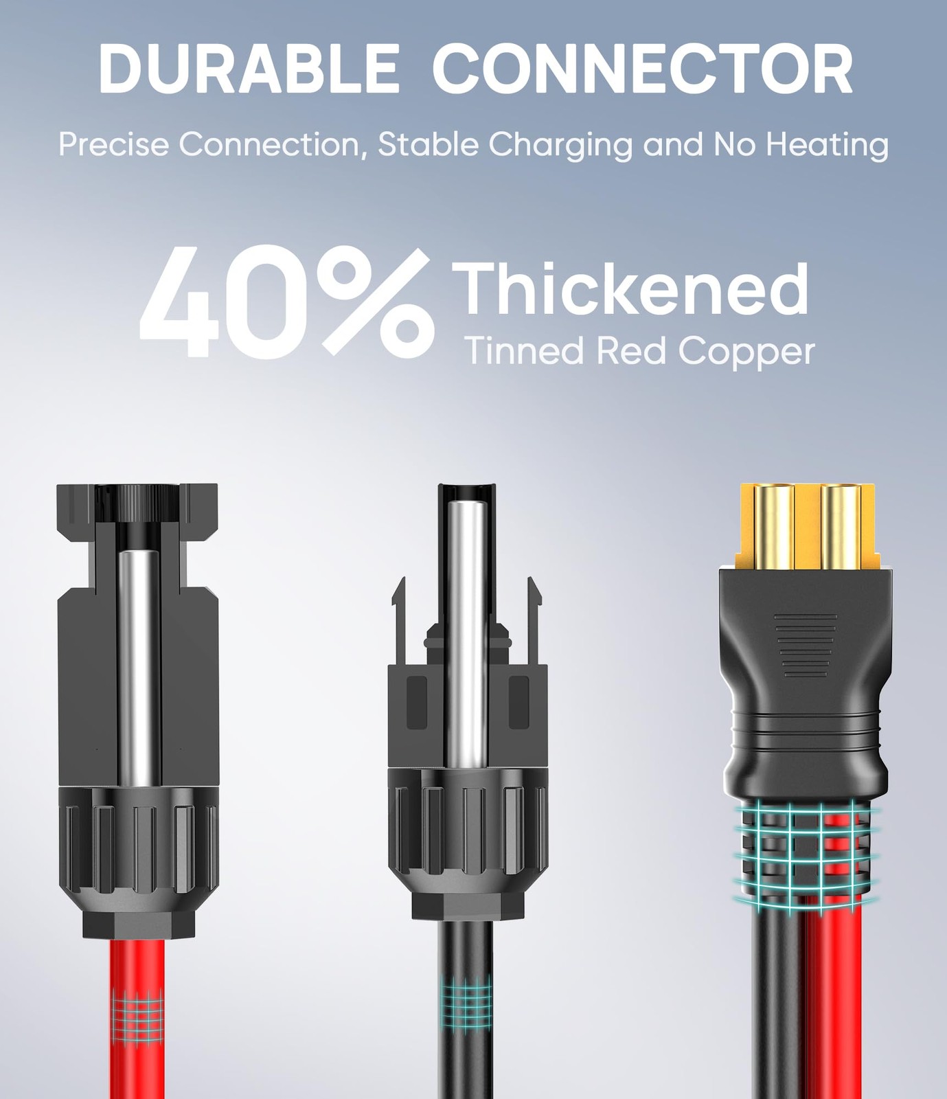 Naponal 12AWG-10ft Advanced Solar to XT60 Charging 12AWG, 10FT-12AWG