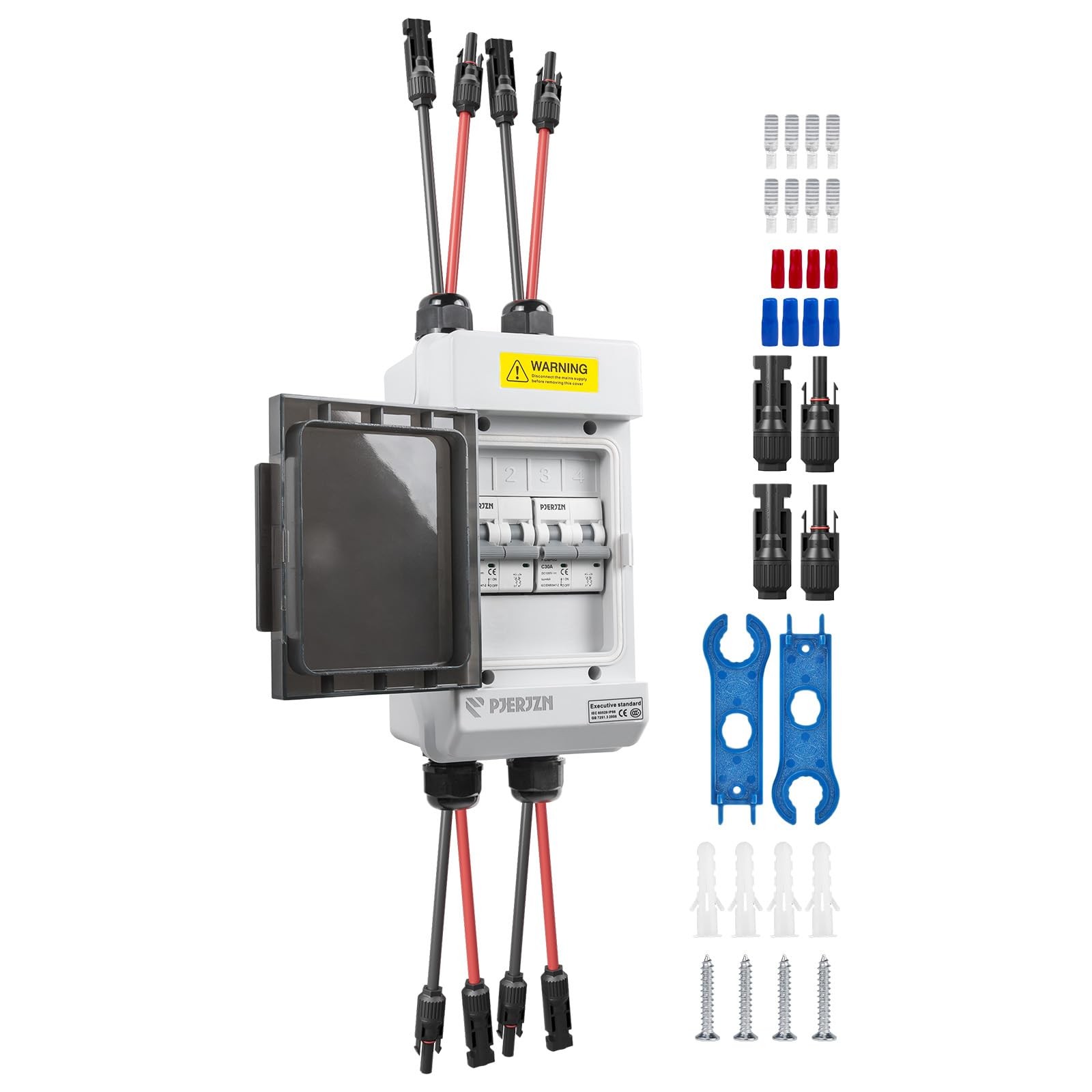 Solar Panels Disconnect Switch 30A 1000VDC PV Shut Off Switch 2 String Circui…