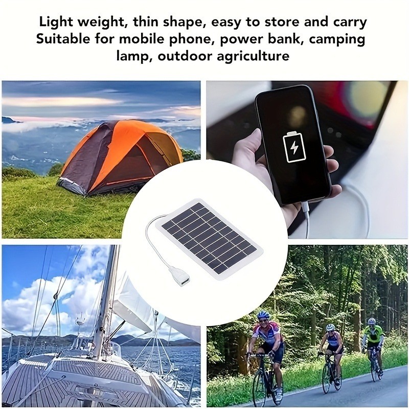 USB-Charging Space-Saving 5V 2W Portable Solar USB Charger for Outdoor Emergency