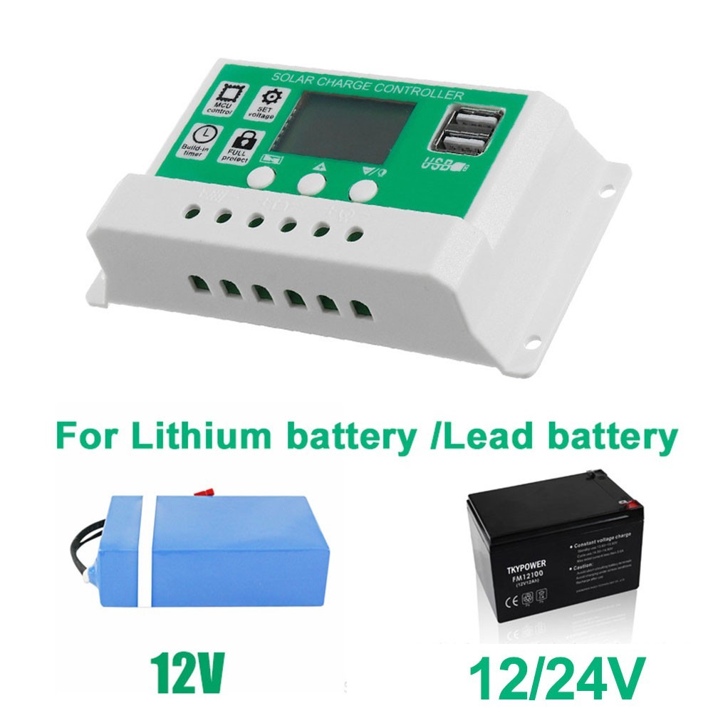 Automatic Charge Controller LCD Display Controller 10A 20A 30A Charging Current