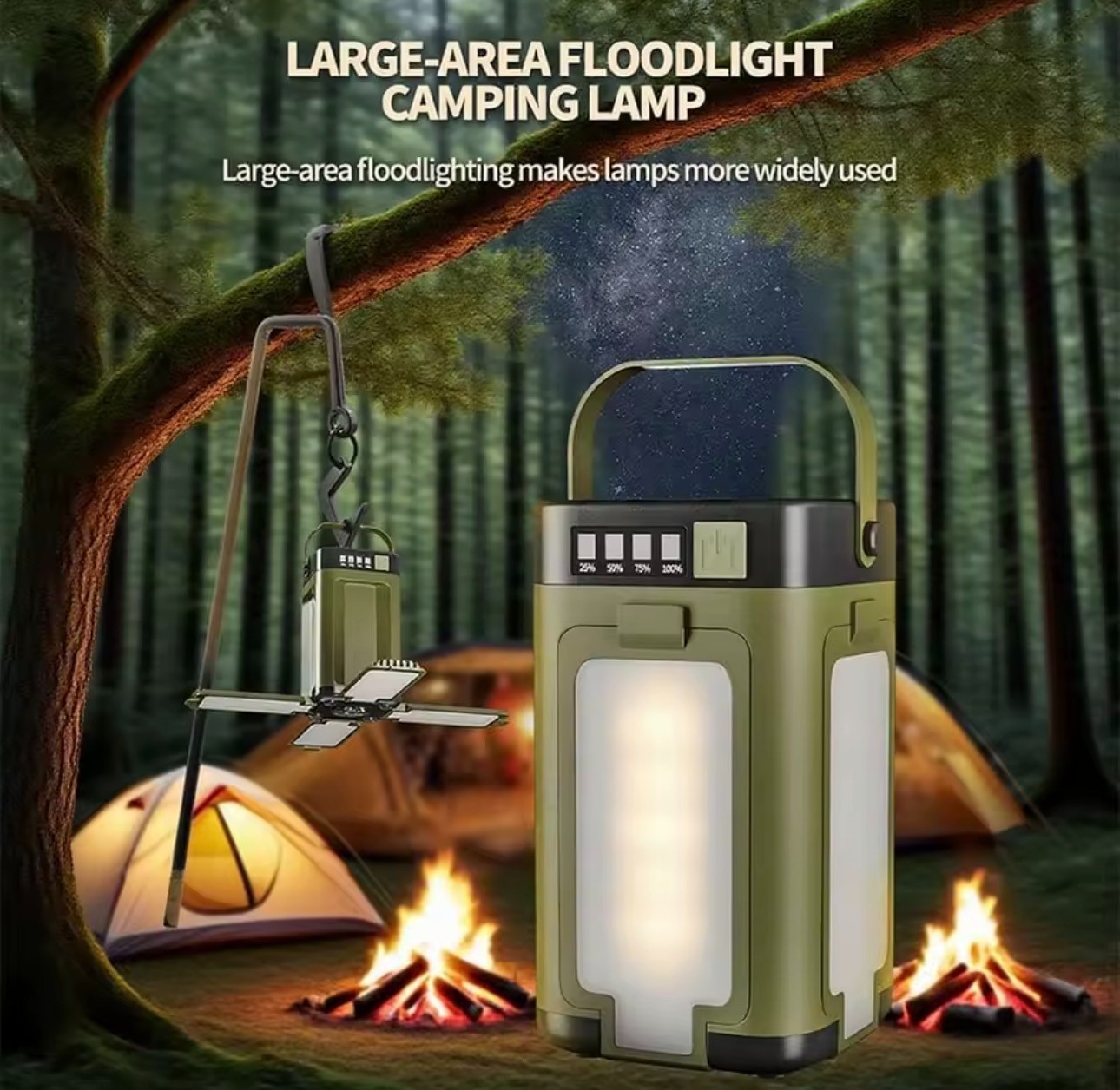 Portable Power Station Multifunctional Foldable Camping Lantern Solar Lamp