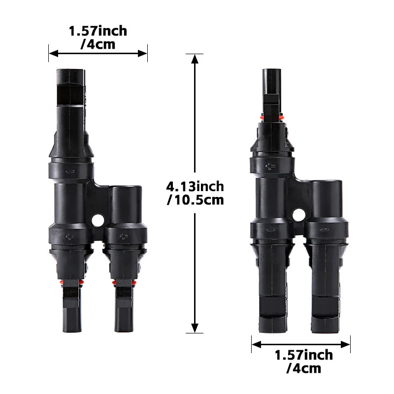 Branch PV Connector 2 In 1 Out T 30A IP67 Male Female For Combiner Box Panel Kit