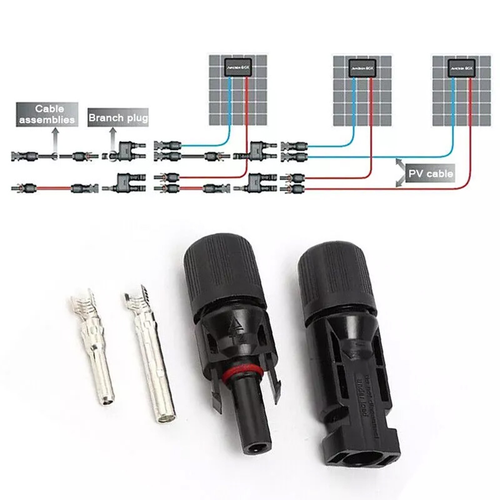 20pcs FM Solar Panel Cable Connector Terminal & Crimper PV Crimping Plier Tool