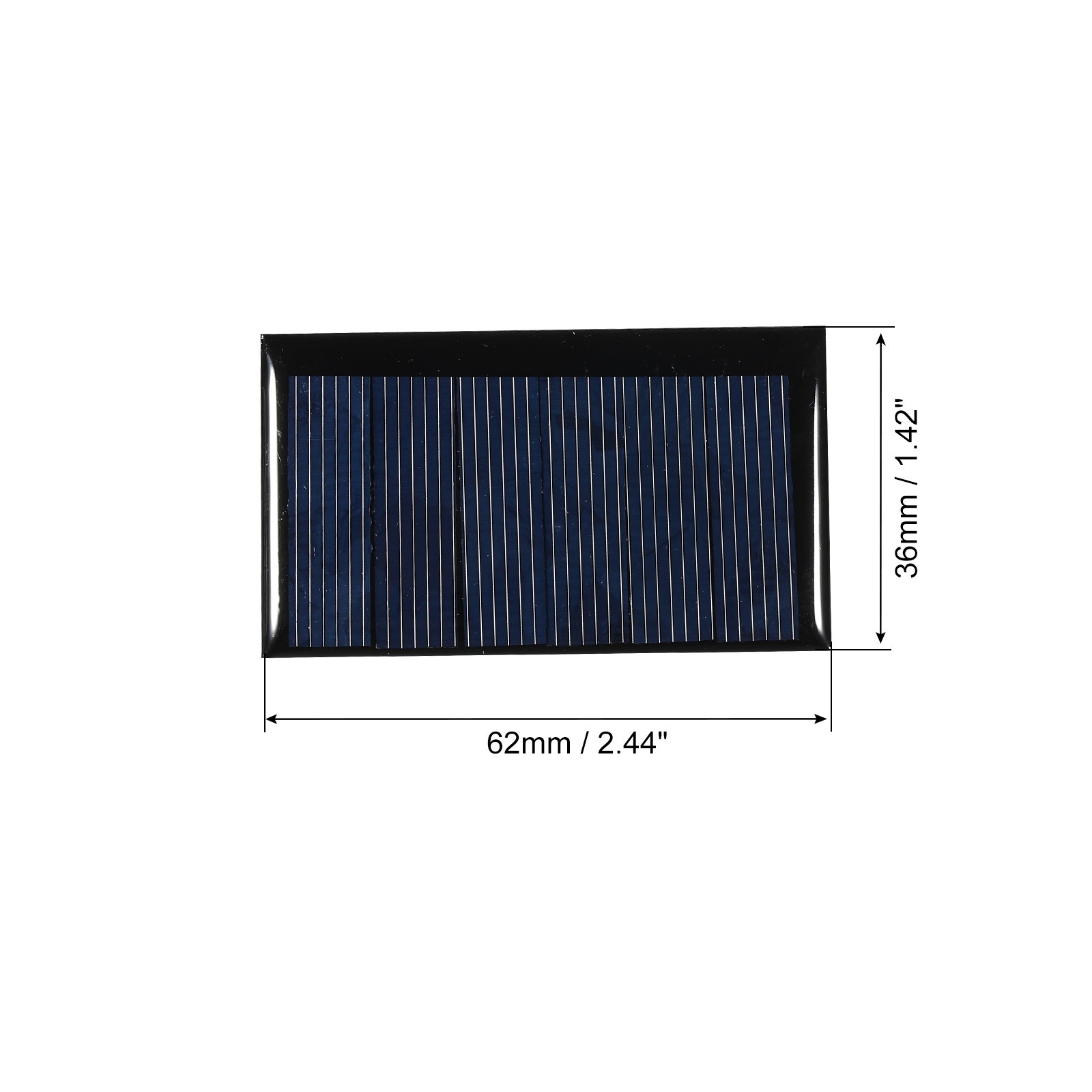 Mini Solar Panel Cell 3V 90mA 0.27W 62mm x 36mm for DIY Project Pack of 5