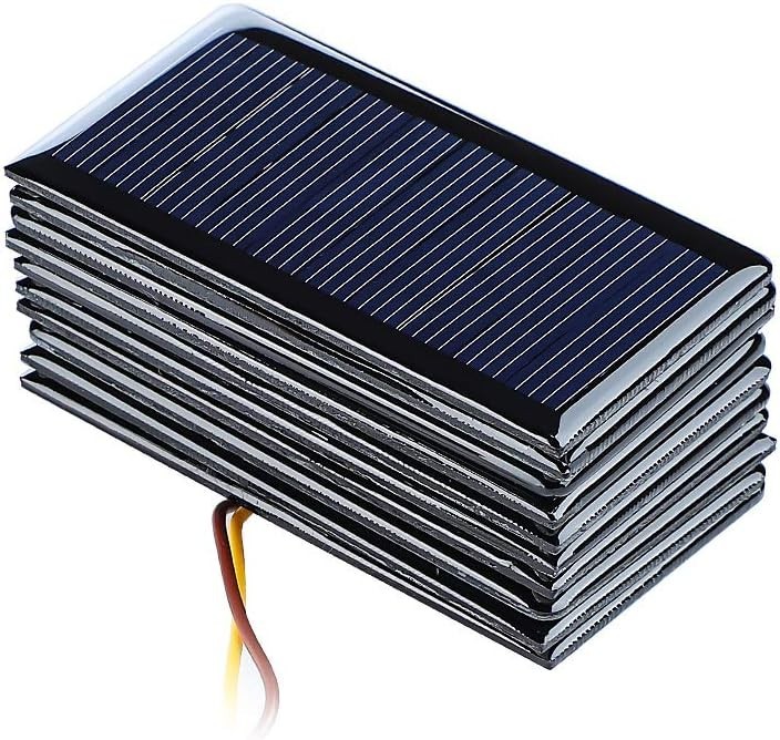 10Pcs 5V 60mA Mini Polycrystalline Solar Panels Cells 68mmx37mm/2.67″x1.45″ f…