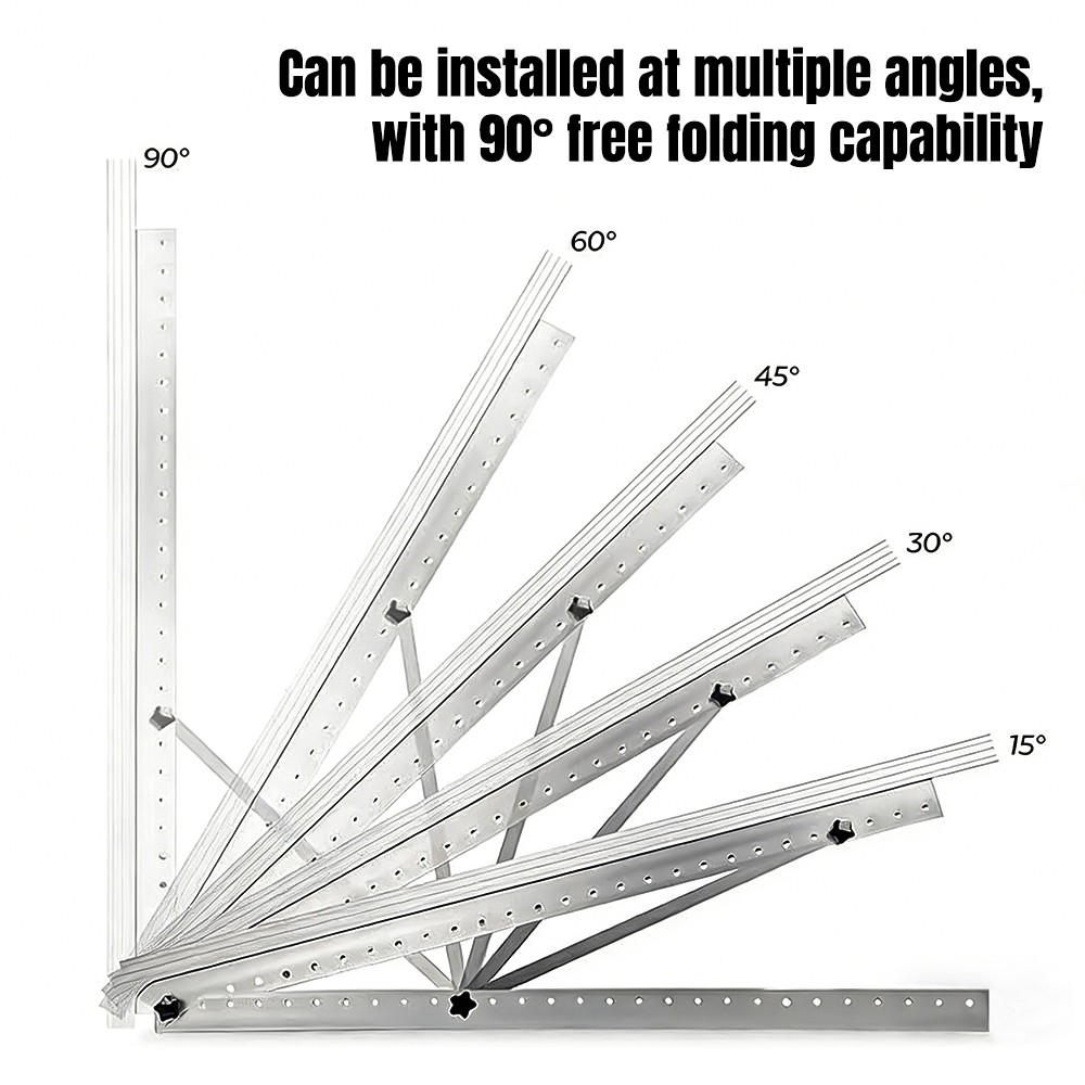 Adjustable Solar Panel Mount Brackets, with Foldable Tilt Legs for RV, Roof,Boat