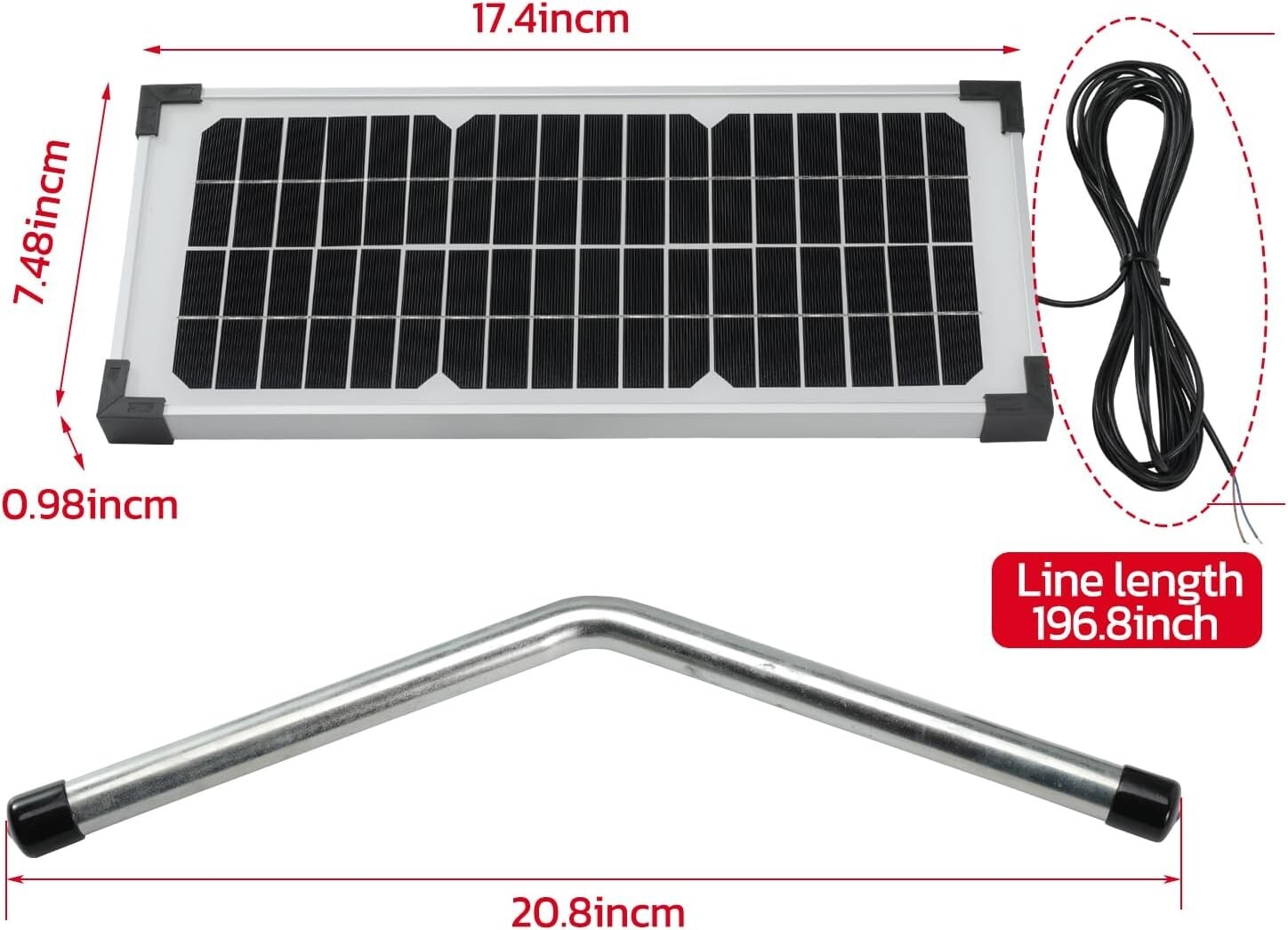 FM123 10 Watt Solar Panel Kit, Fit for Mighty Mule Automatic Gate Openers