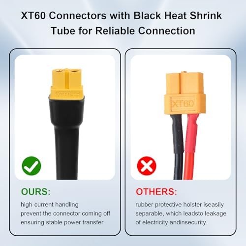 XT60 Extension Cable 6FT, 10AWG Tinned Copper Wire with XT60 Male to Female Conn