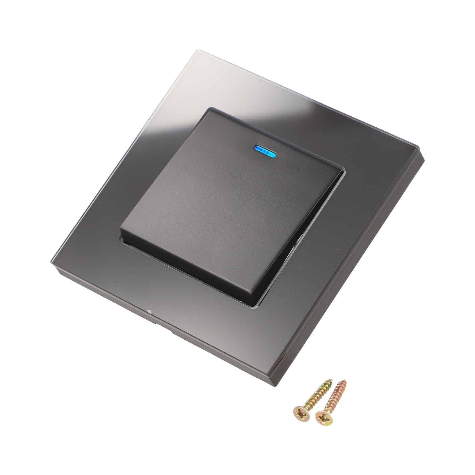 Contemporary Design Rocker Switch Tempered Glass Material European Standard