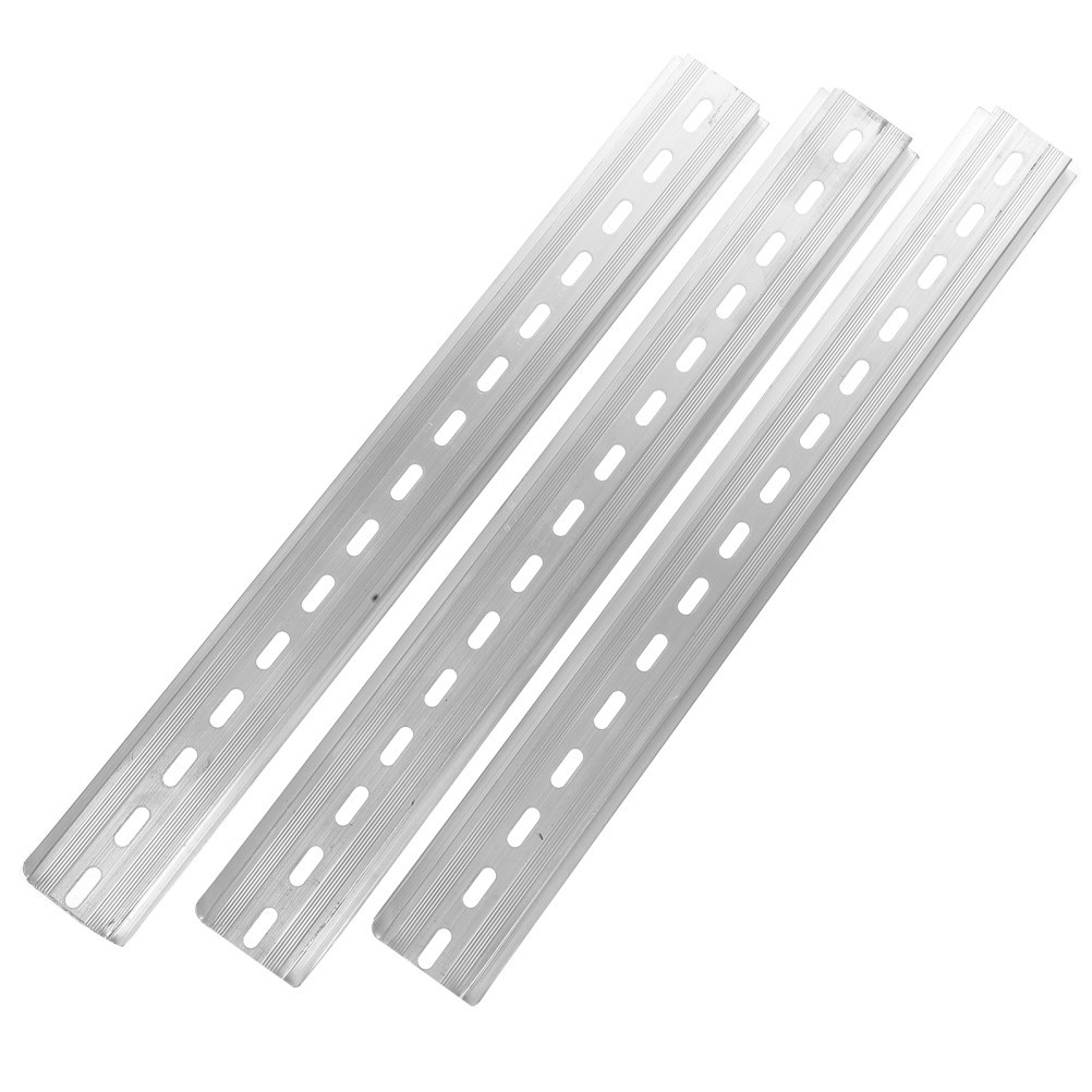 3Pcs Slotted Stainless Steel Din Rail for Industry Aluminum Material Silver