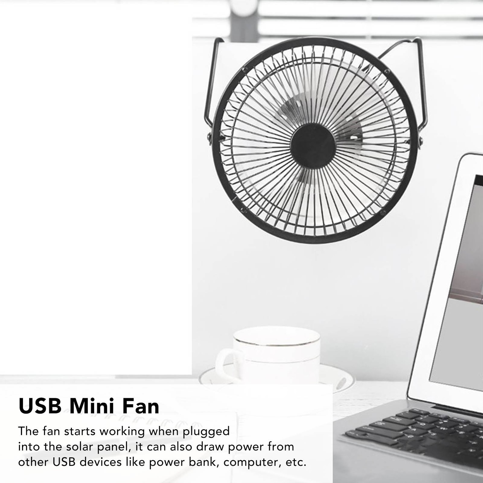 Portable Solar Solar Panel Fan USB Cooling Fan for Greenhouse Pet House Attic