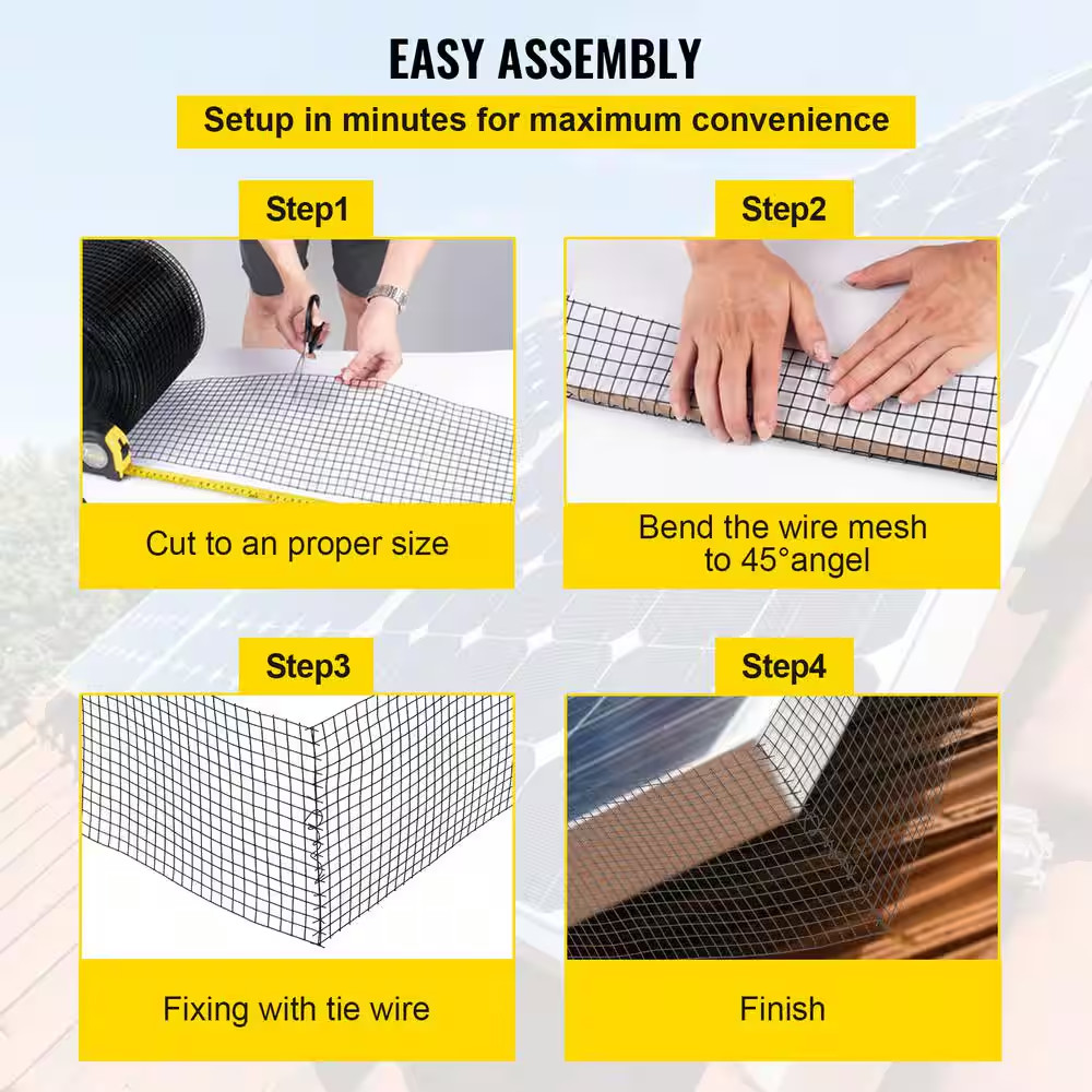Solar Panel Bird Wire 8 In. X 98 Ft. Solar Panel Critter Guard Removable Garden
