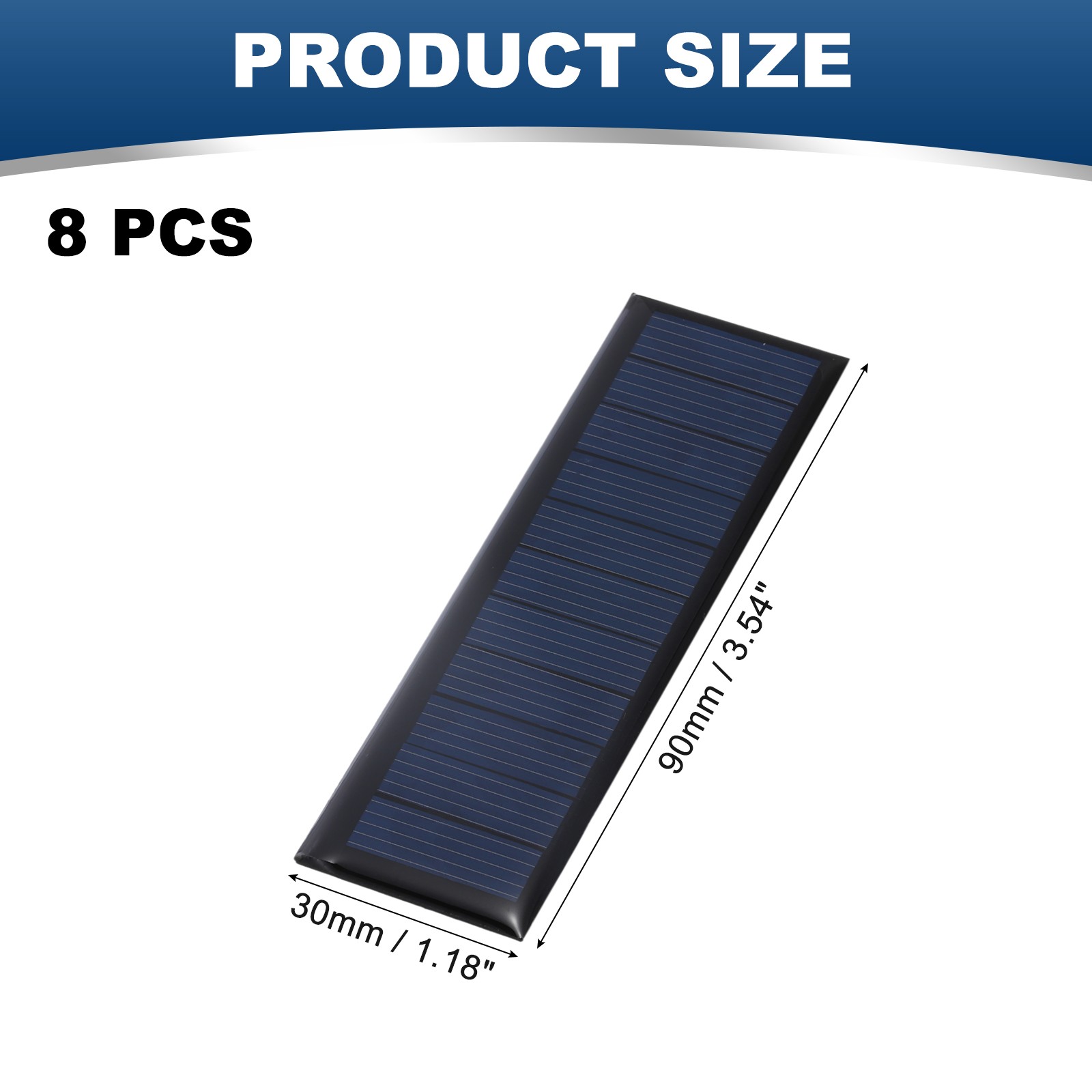 8Pcs 5.5V 0.385W 70mA Mini Solar Panels, Solar Photovoltaic Power Cells