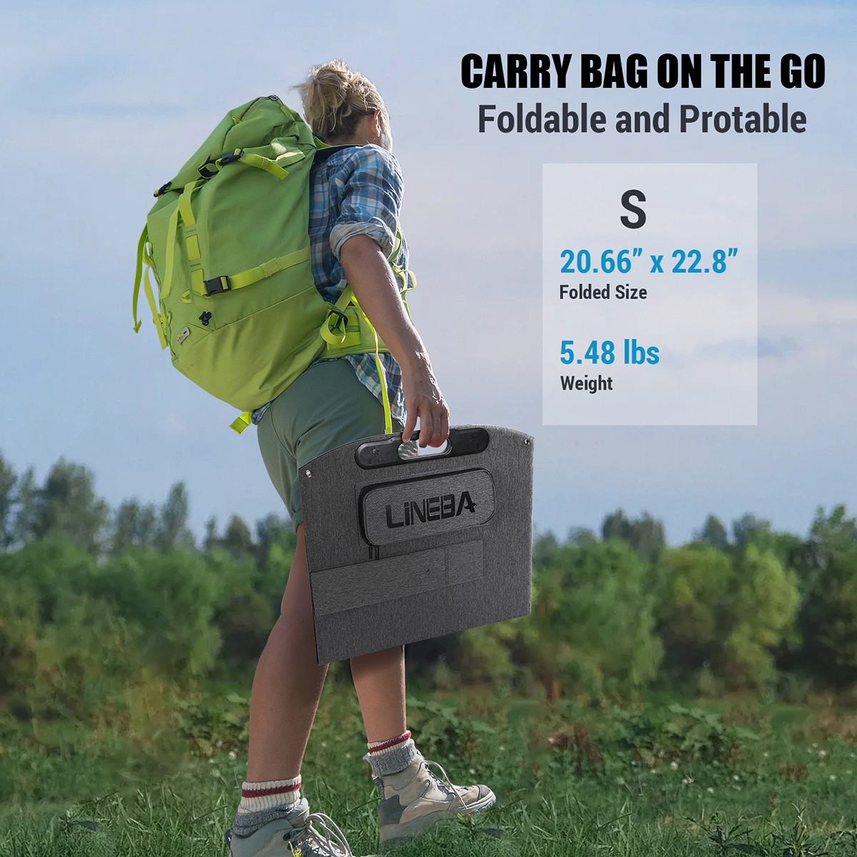 110W Portable Solar Panel Foldable IP65 Certified with Carry Case for RV Camping