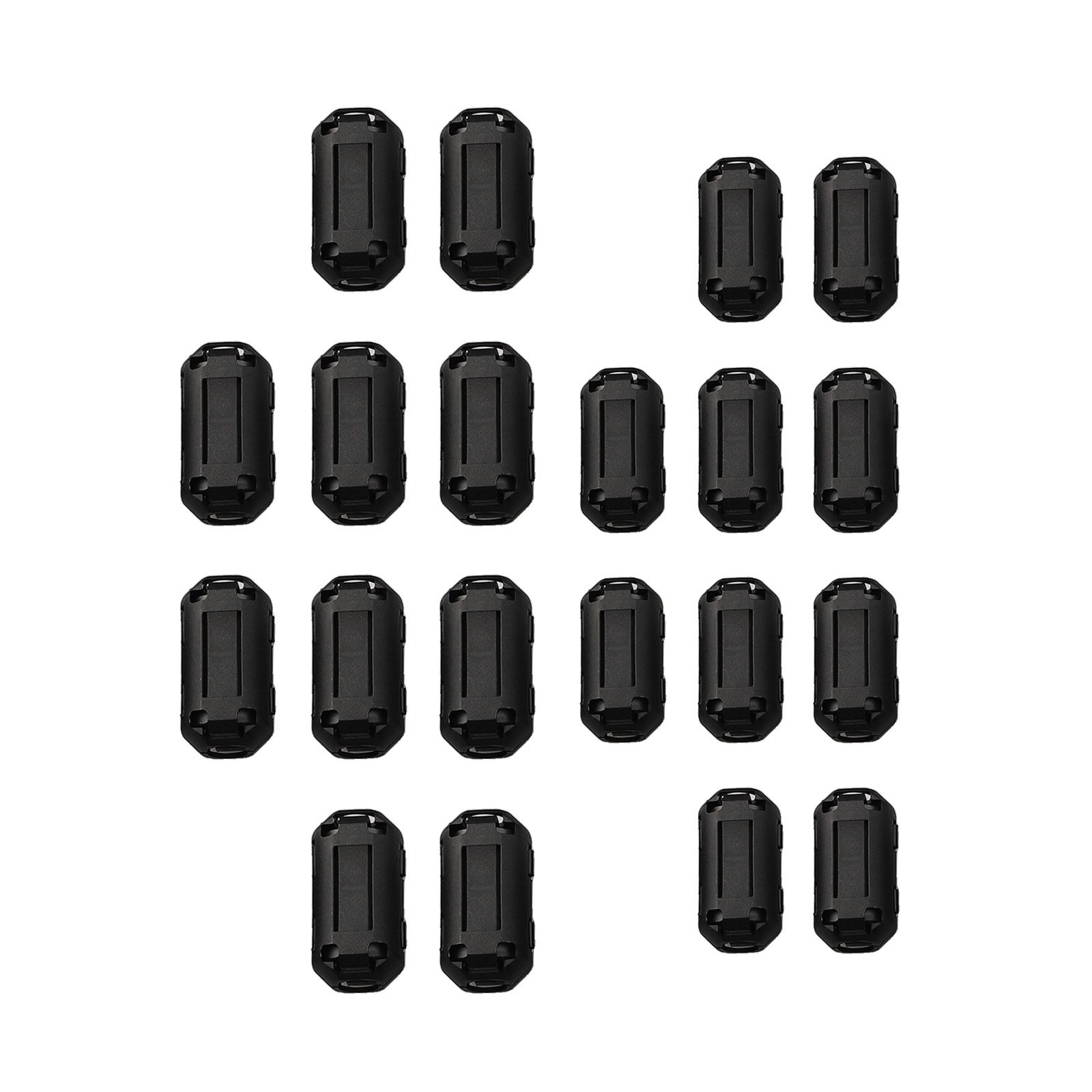 20pcs Clip On Ferrite Core Beads for Ring Core Noise Suppression 7mm and 13mm
