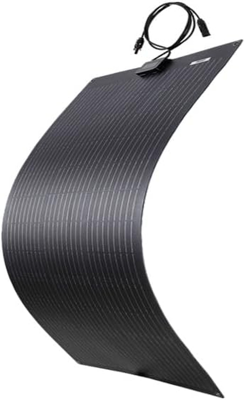 80W 12V Flexible Solar Panel ETFE Black Thin, Monocrystalline High Efficiency, S