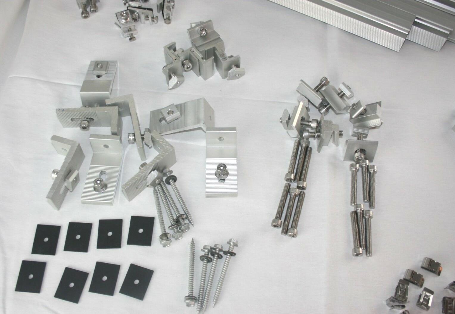 Solar Rail kit for 4 panels w/ clamps, L brackets w/7.3ft rails(not 3.6ft rails)