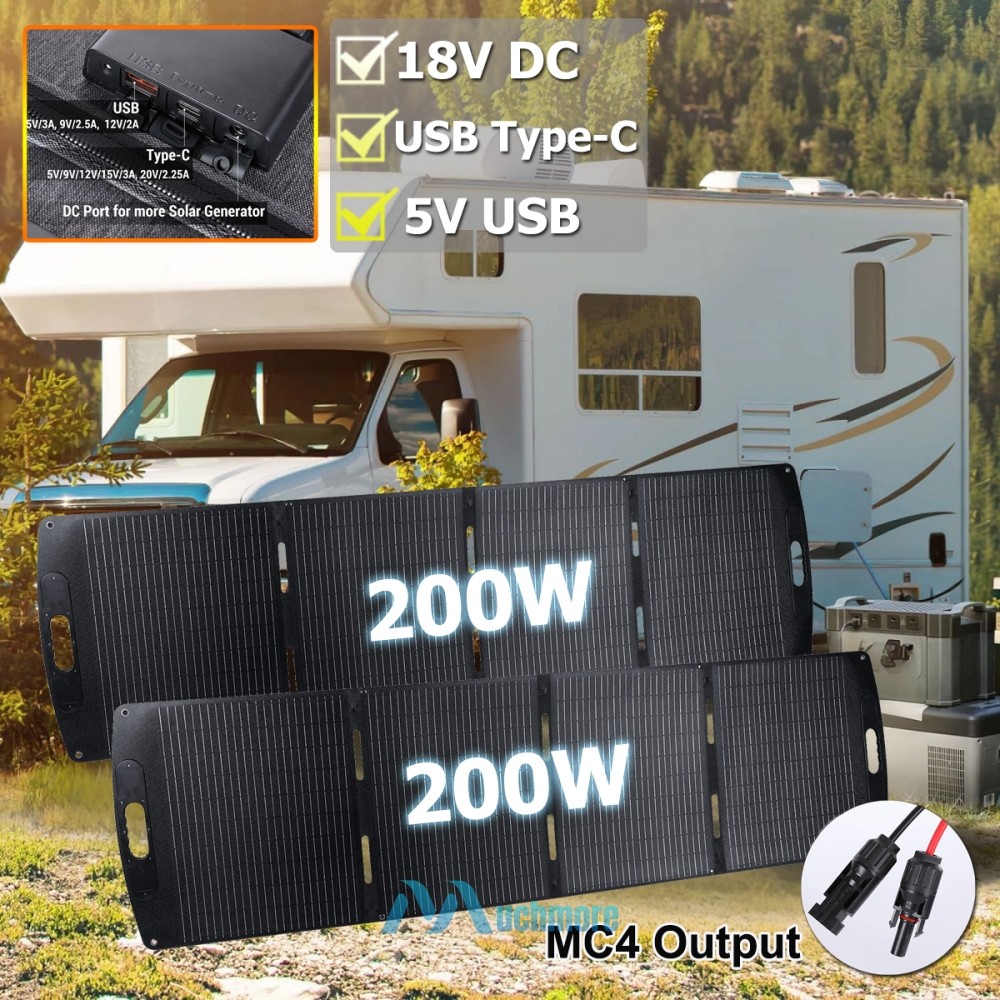 Foldable Solar Panel 100W 200W 400W High Efficiency for Power Station Camping RV
