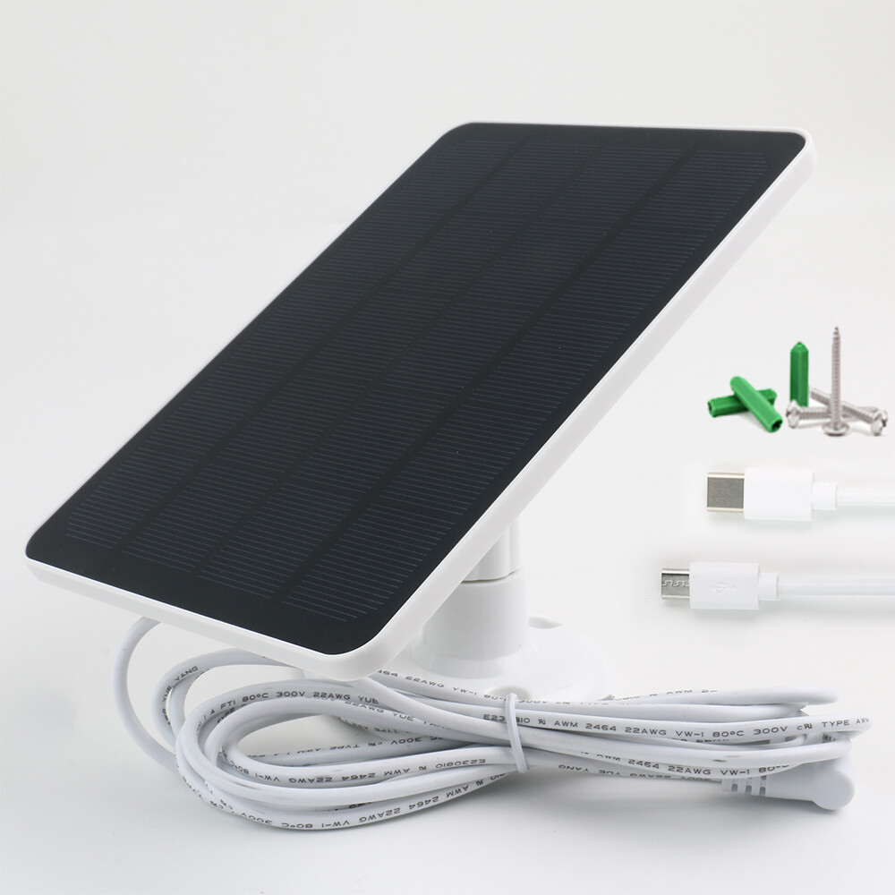 4W Solar Panel Charger for Ring Spotlight & Stick Up Cam Ourdoor CCTV Camera