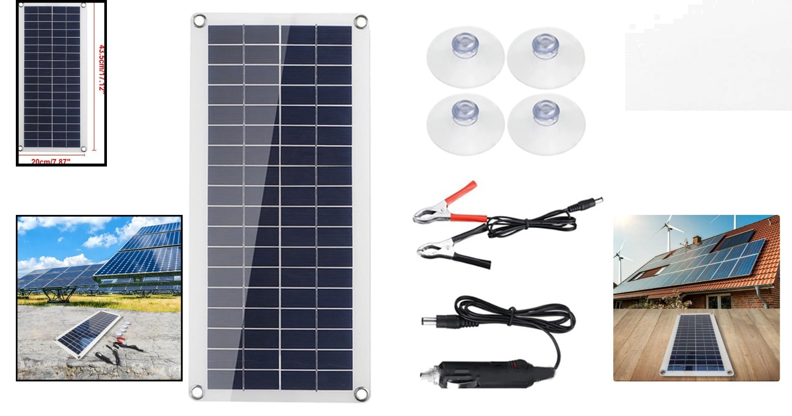 Flexible 12V Solar Panel Kit – 10W Trickle Charger for Eco-Friendly Adventures
