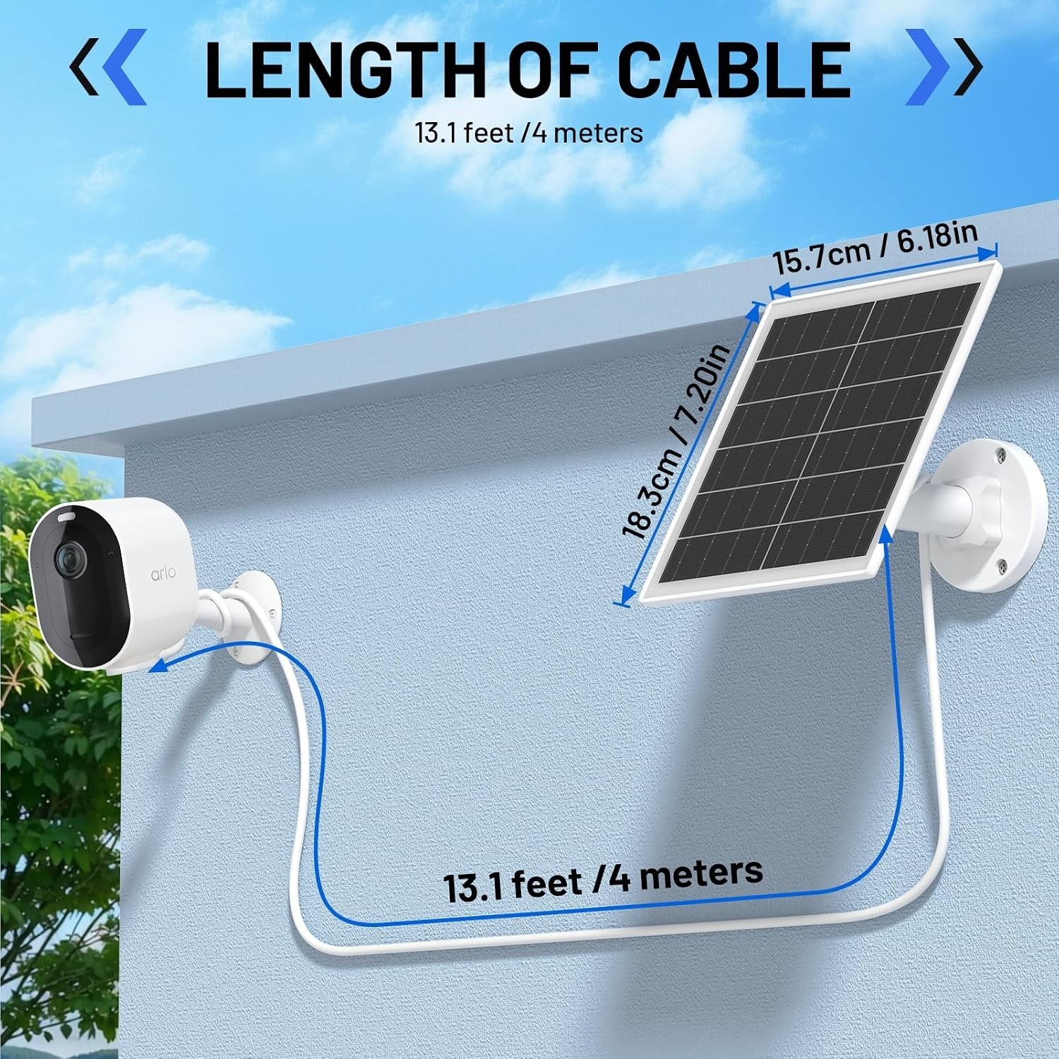 High-Efficiency 5W Solar Panel for Arlo Camera, 4 Pack