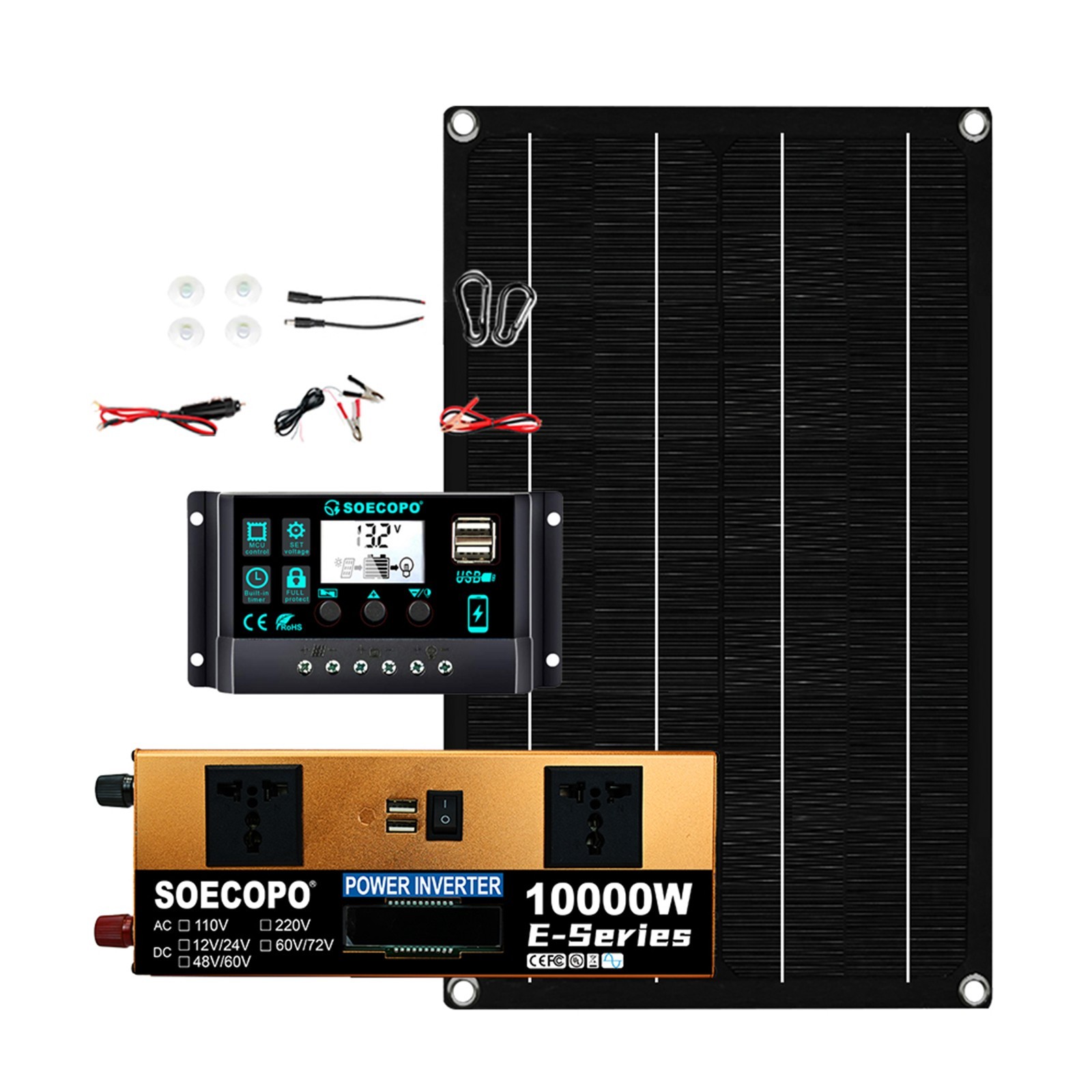 10000W Inverter 800WSolar Panel Solar Power Generator 100A Home 110V Grid SystM5
