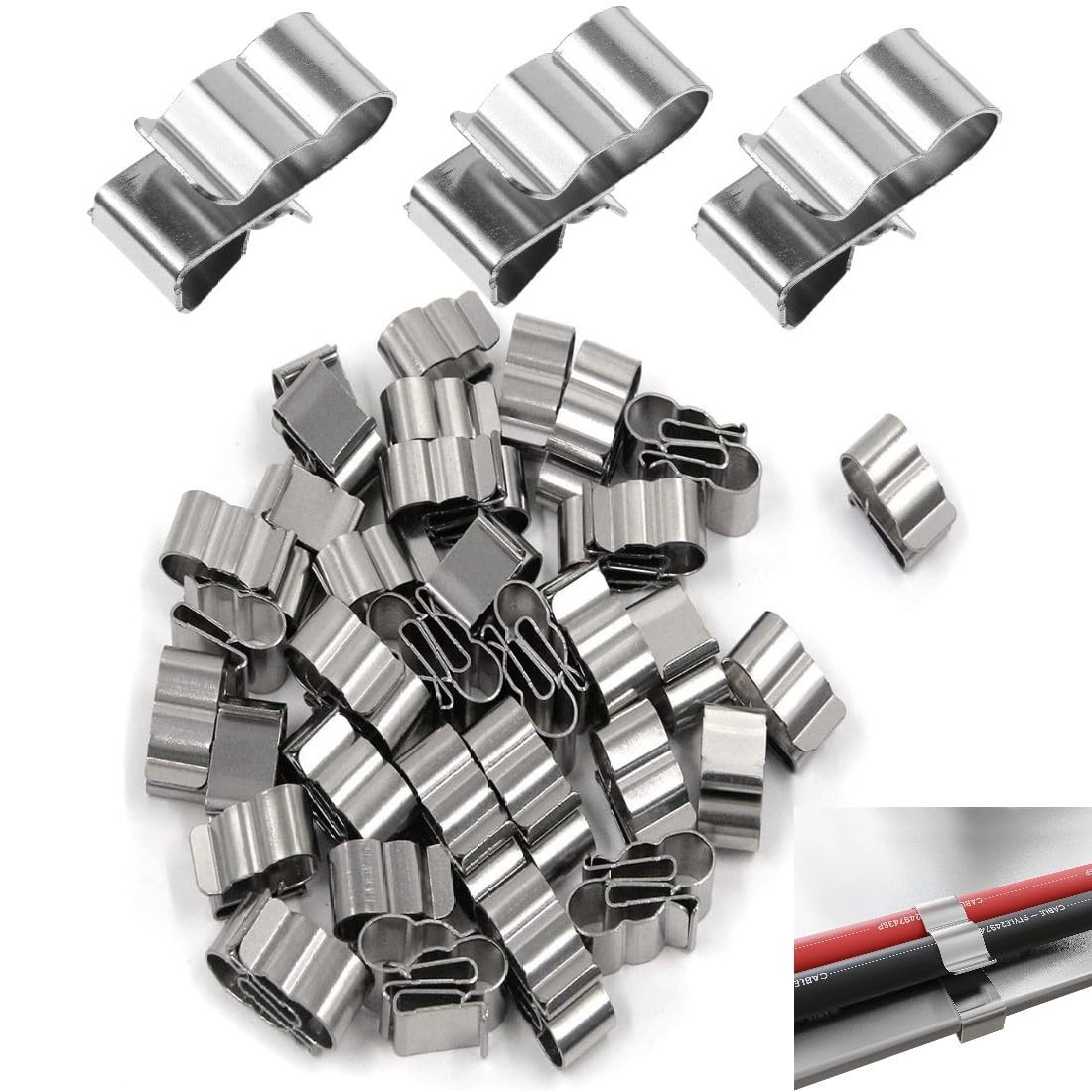 YSIL 60PCS Trailer Frame Wire Clips Stainless Steel Cable Clips…