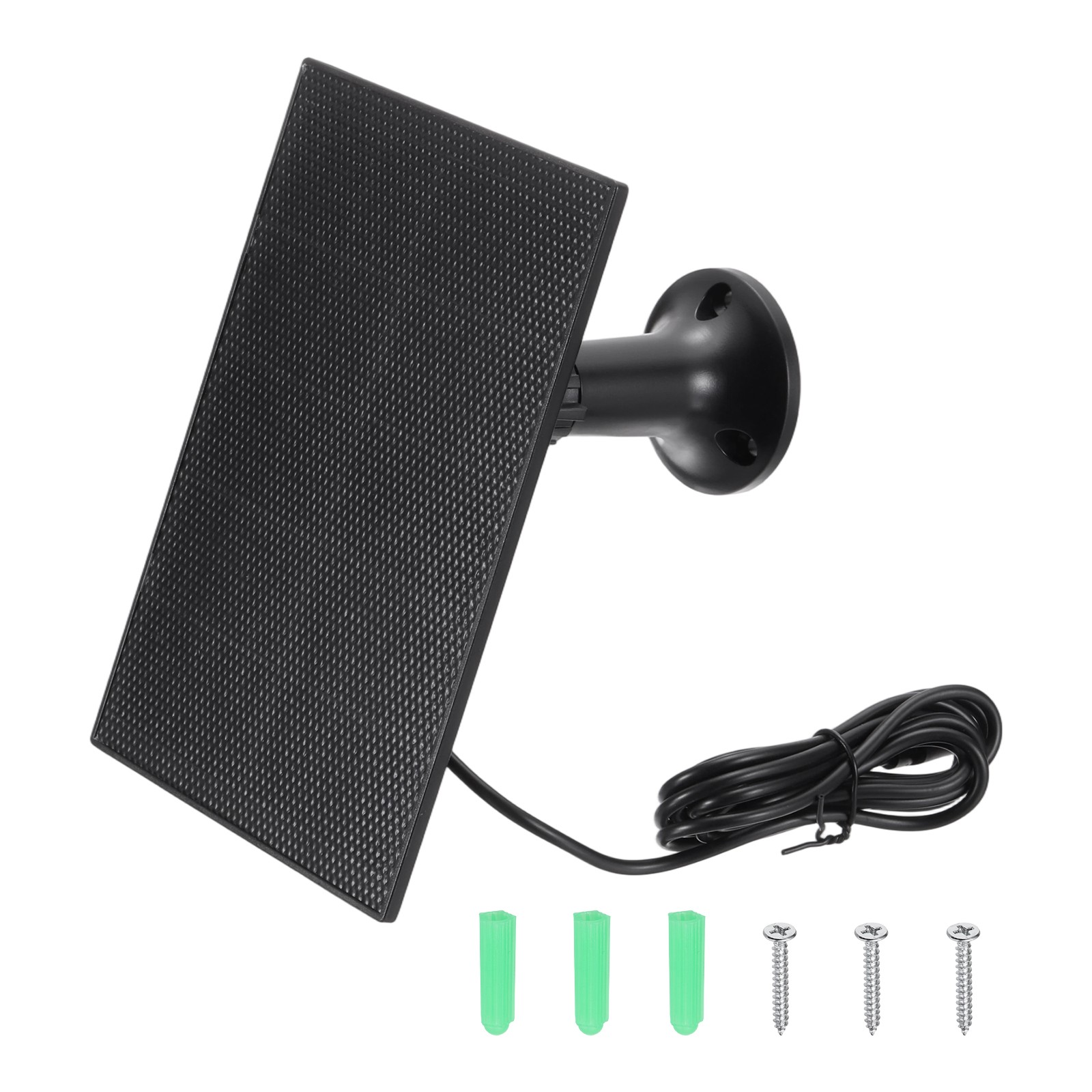 Solar Panel, 4W 6V USB Solar Panel Charger with 360 Wall Mount, Black